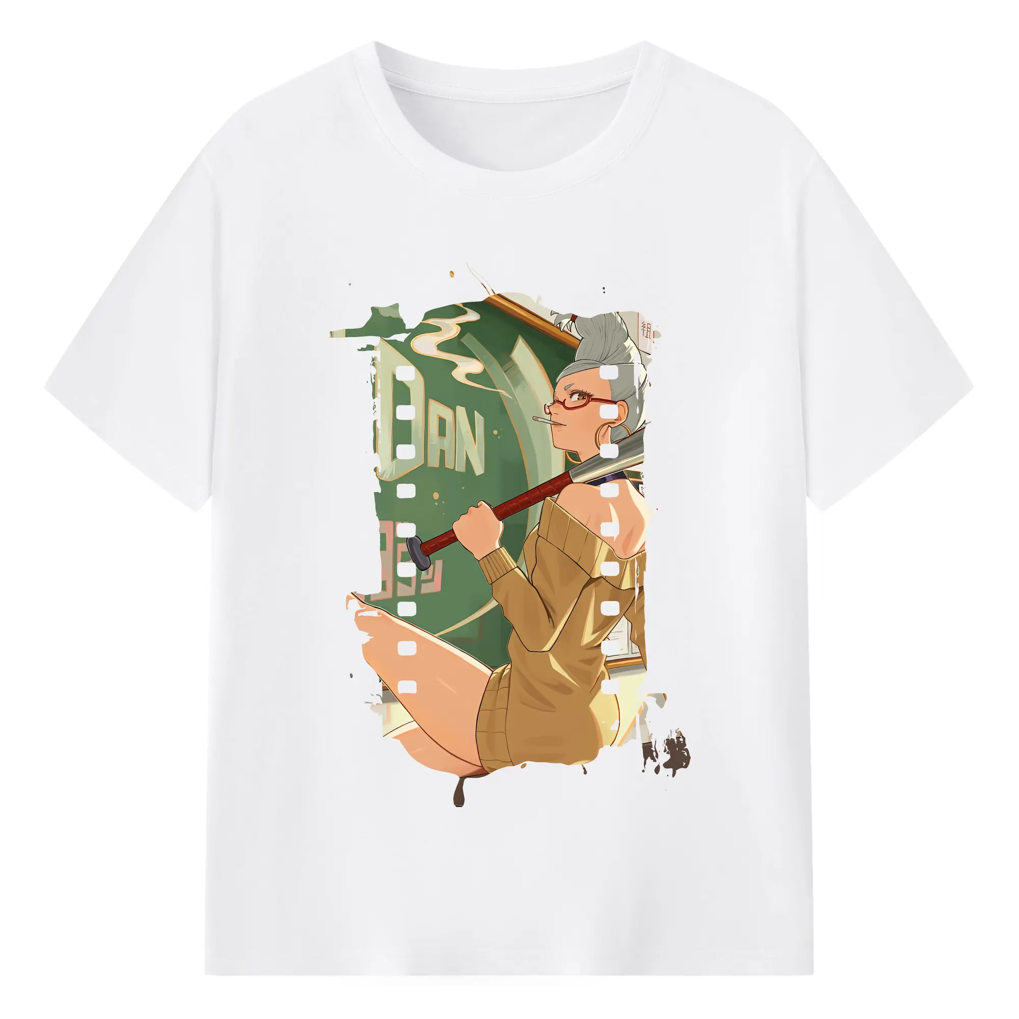 ダンダダン グッズ,綾瀬星子 - 綿100％ 半袖Tシャツ ・ フロントプリント ・ 快適 通気性 ・ 日常使い 散歩 スポーツ用