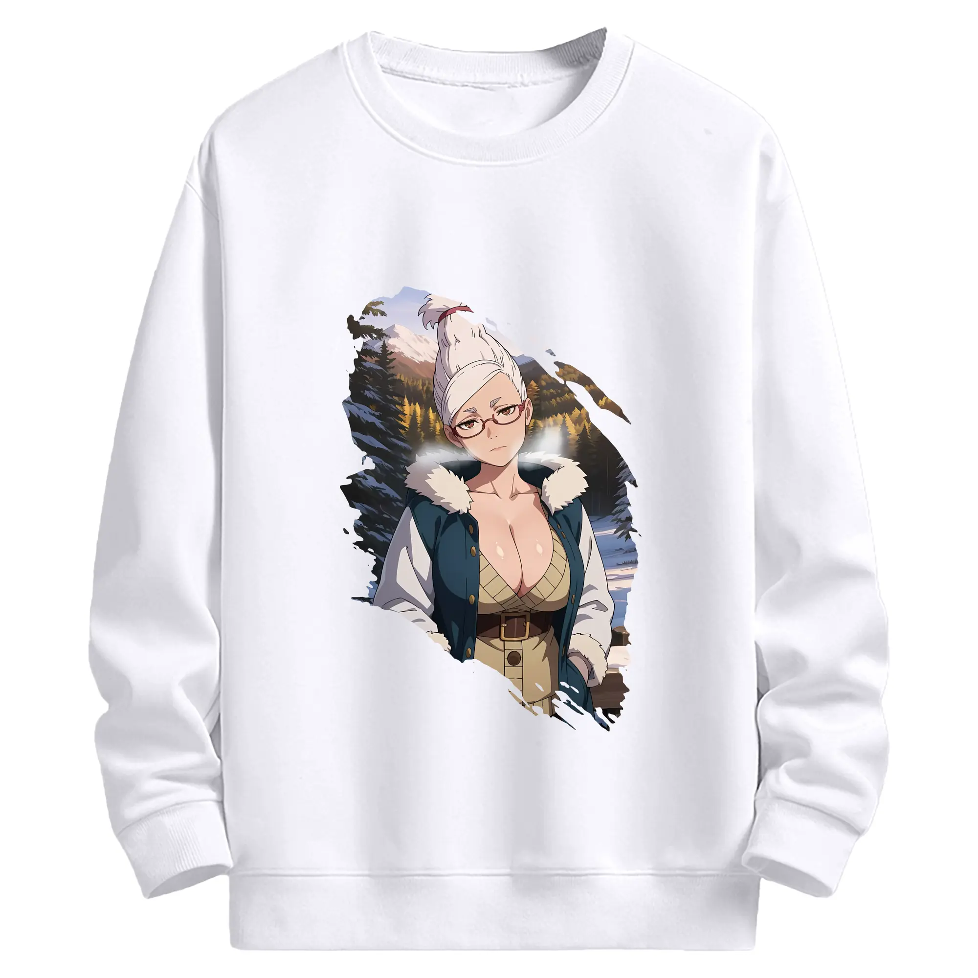 ダンダダン グッズ,綾瀬星子 - 高品質 クルーネック スウェット ・ コットン59％ ポリエステル41％ ・ ユニセックス 長袖 トレーナー ・ カジュアル デイリー スポーツ 散歩用