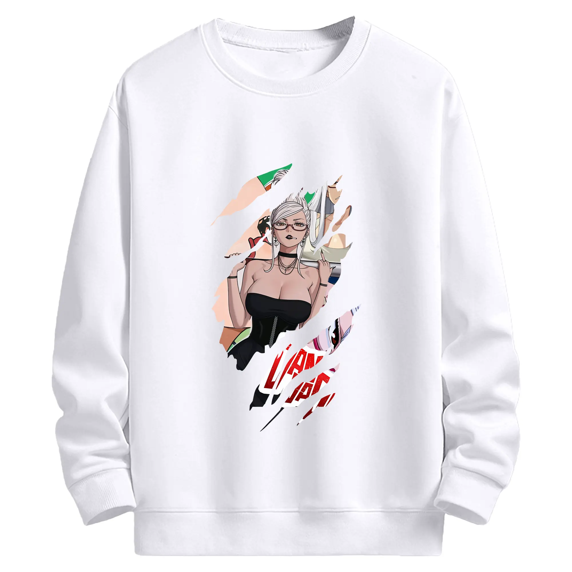 ダンダダン グッズ,綾瀬星子 - 高品質 クルーネック スウェット ・ コットン59％ ポリエステル41％ ・ ユニセックス 長袖 トレーナー ・ カジュアル デイリー スポーツ 散歩用