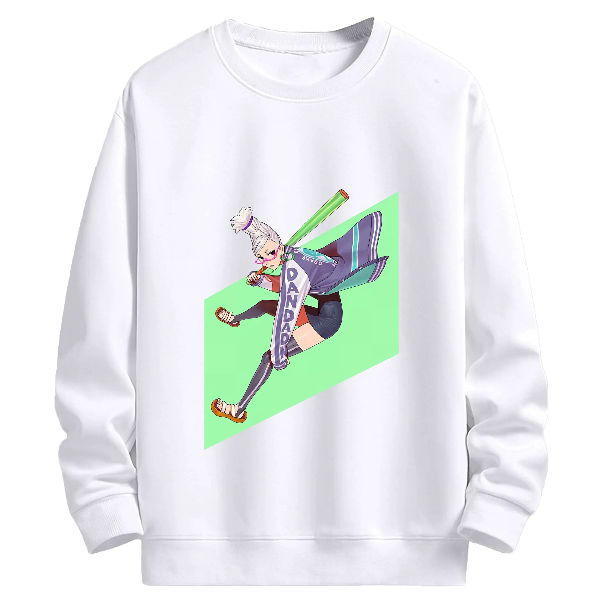 ダンダダン グッズ,綾瀬星子 - 高品質 クルーネック スウェット ・ コットン59％ ポリエステル41％ ・ ユニセックス 長袖 トレーナー ・ カジュアル デイリー スポーツ 散歩用