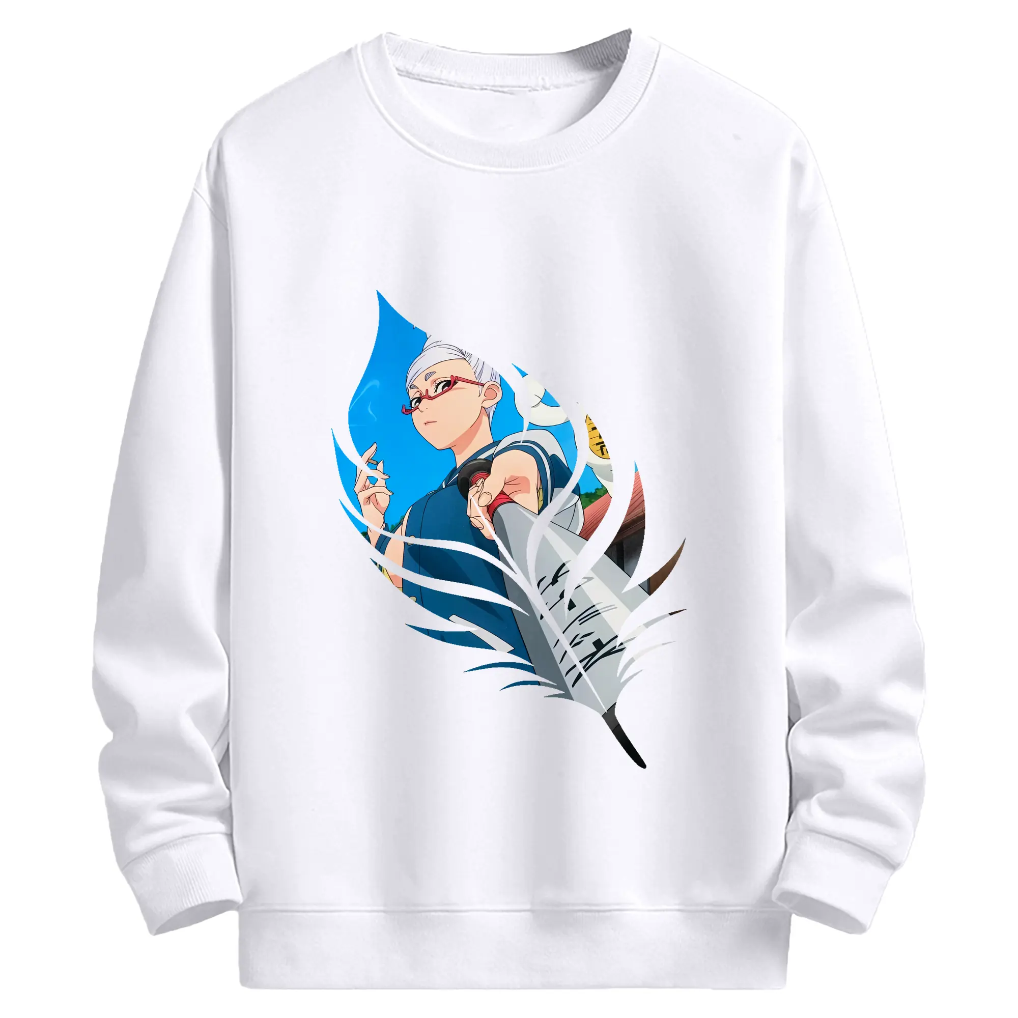 ダンダダン グッズ,綾瀬星子 - 高品質 クルーネック スウェット ・ コットン59％ ポリエステル41％ ・ ユニセックス 長袖 トレーナー ・ カジュアル デイリー スポーツ 散歩用