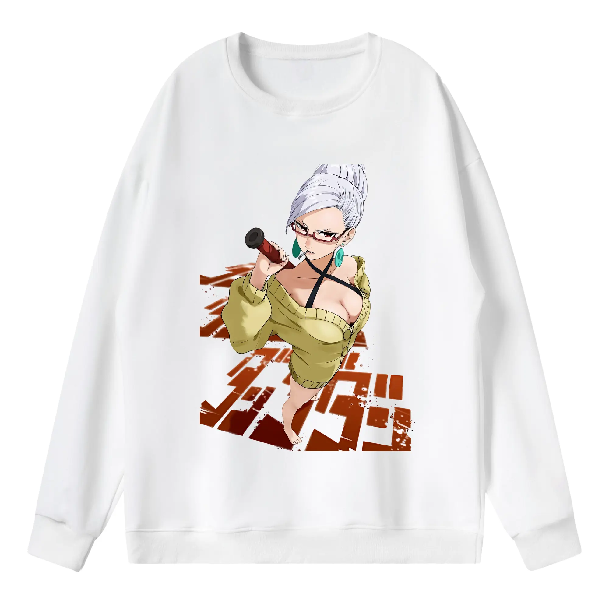 ダンダダン グッズ,綾瀬星子 - 薄手 クルーネック スウェット 裏毛260g · ポリエステル 春秋向け カジュアル 男女兼用 · トレーナー デイリー スポーツ 散歩に最適