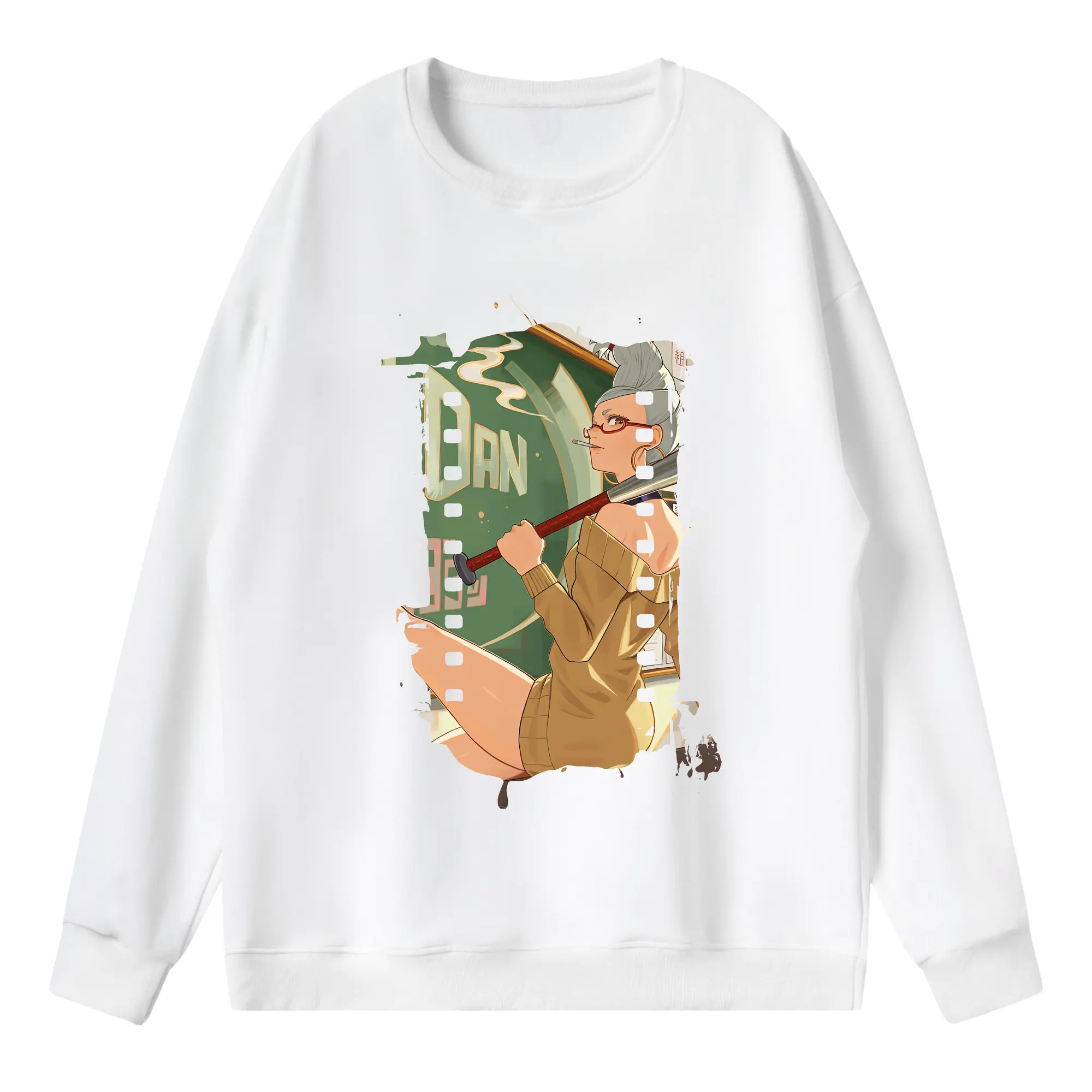 ダンダダン グッズ,綾瀬星子 - 薄手 クルーネック スウェット 裏毛260g · ポリエステル 春秋向け カジュアル 男女兼用 · トレーナー デイリー スポーツ 散歩に最適