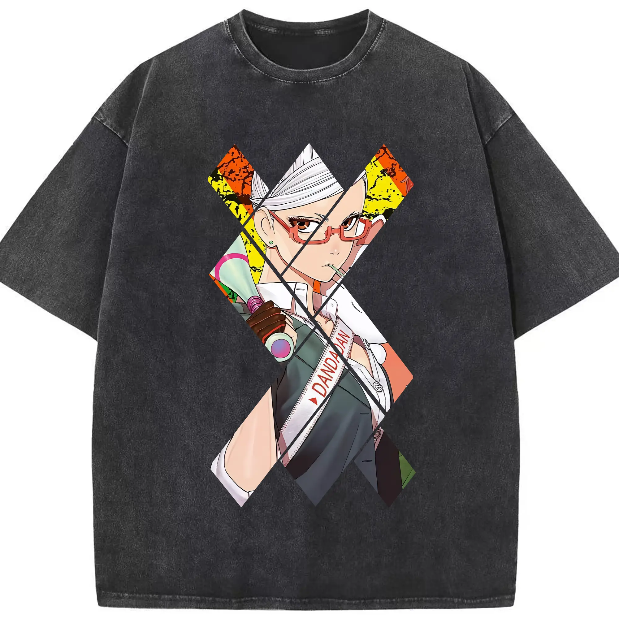 ダンダダン グッズ,綾瀬星子 - 綿100％ ヴィンテージ風 半袖Tシャツ ・ フロントプリント ・ 柔らか肌触り ・ 通気性 快適 ・ スポーツ カジュアル 外出用