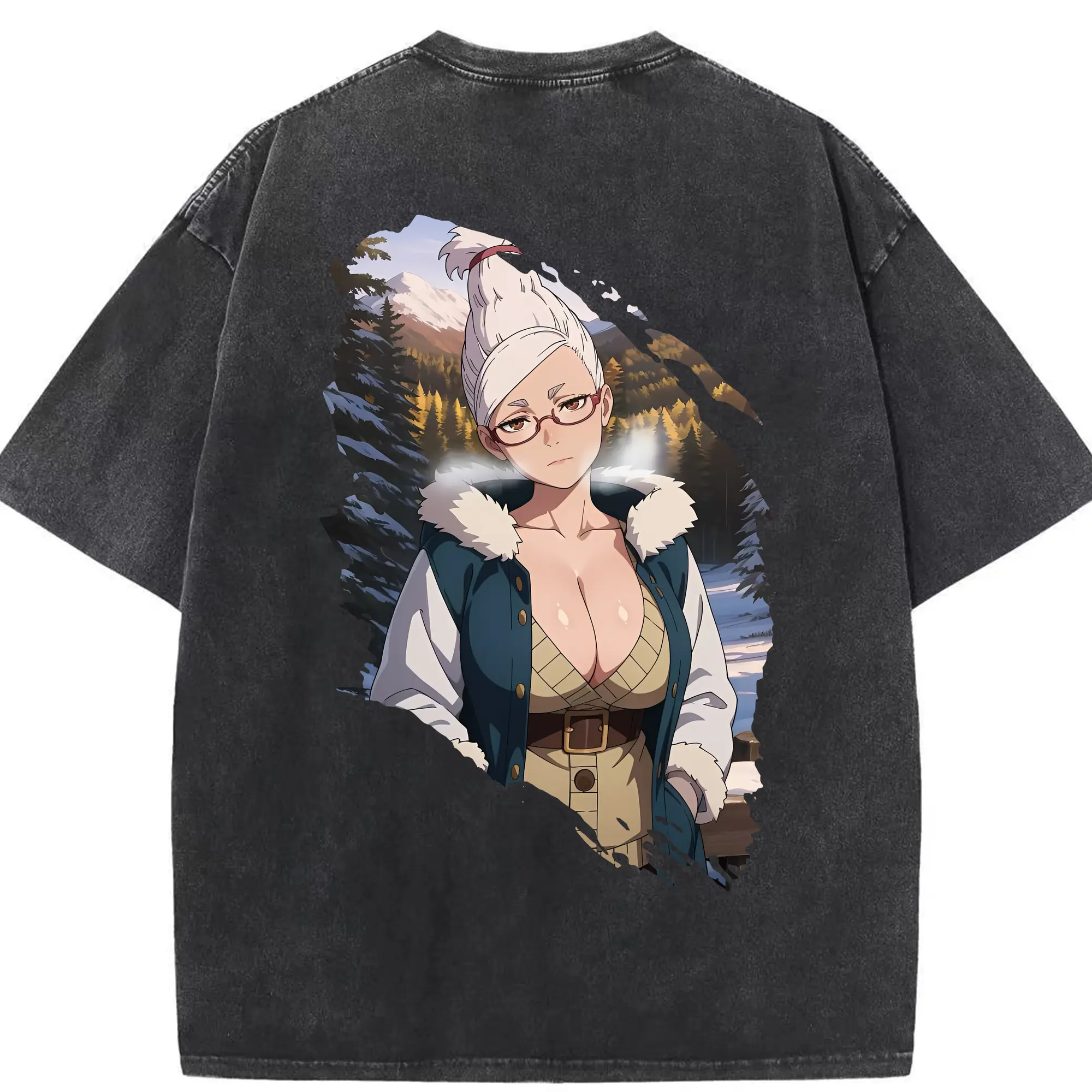 ダンダダン グッズ,綾瀬星子 - 綿100％ ヴィンテージ風 半袖Tシャツ ・ 背面プリント ・ 柔らか肌触り ・ 通気性 快適 ・ スポーツ カジュアル 外出用