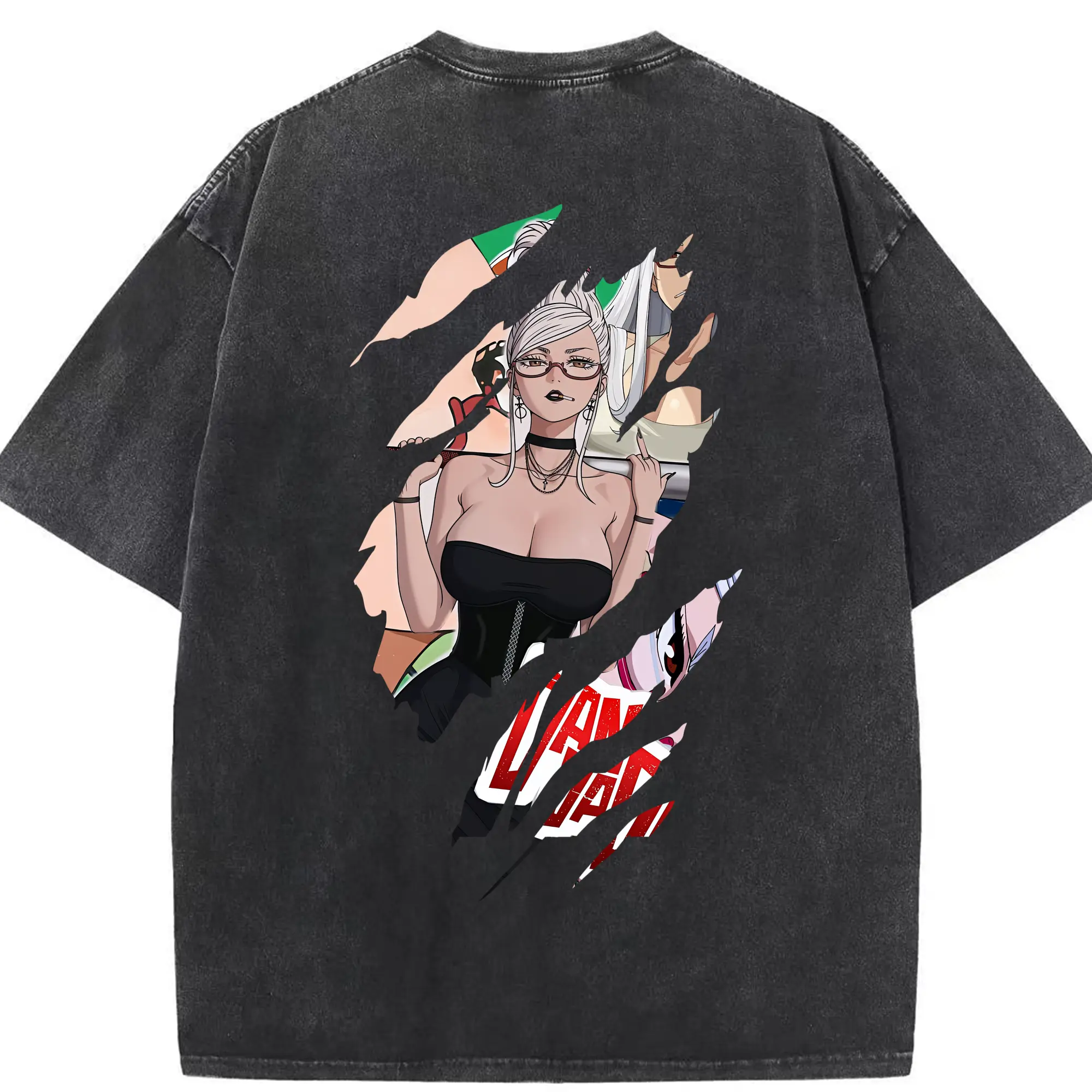 ダンダダン グッズ,綾瀬星子 - 綿100％ ヴィンテージ風 半袖Tシャツ ・ 背面プリント ・ 柔らか肌触り ・ 通気性 快適 ・ スポーツ カジュアル 外出用