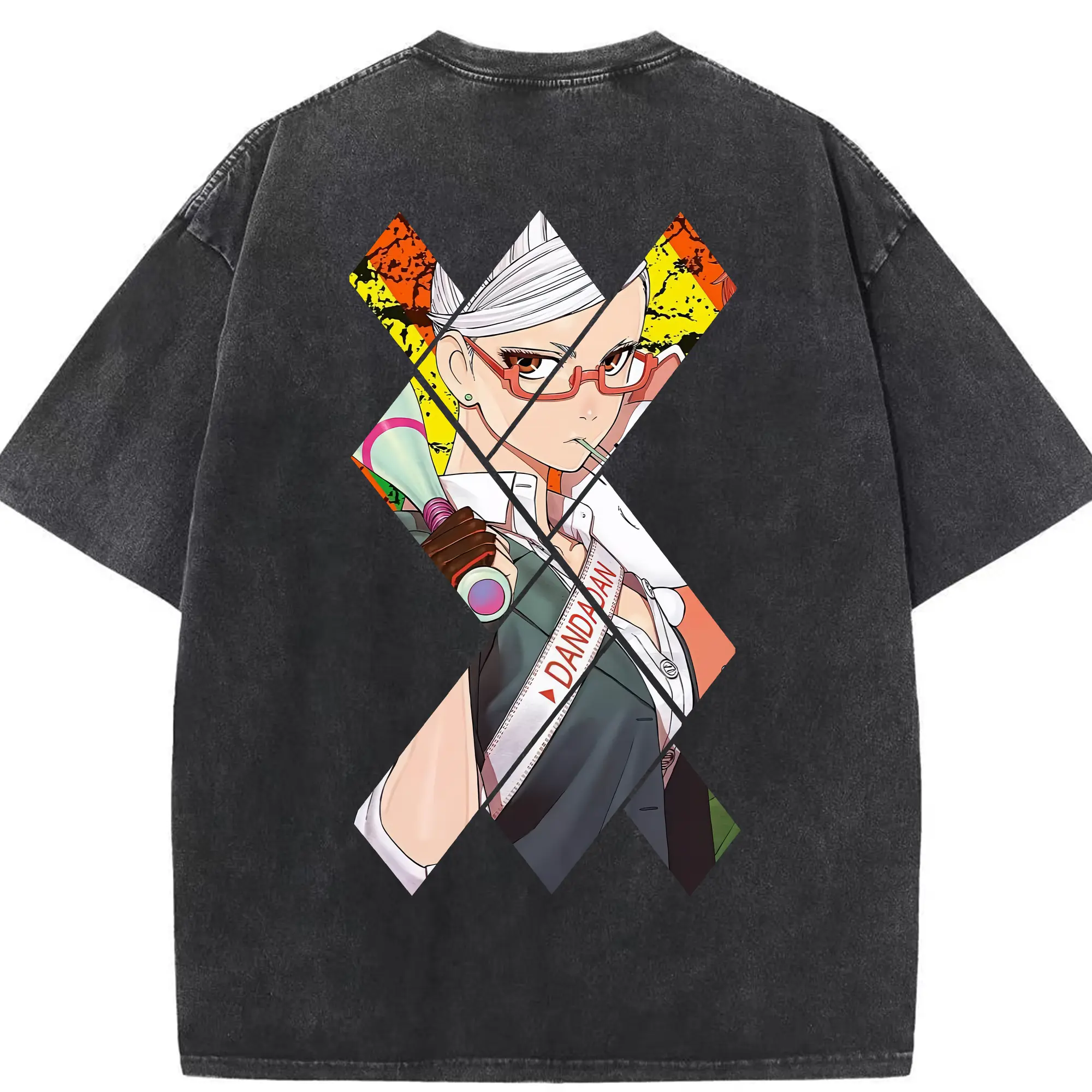 ダンダダン グッズ,綾瀬星子 - 綿100％ ヴィンテージ風 半袖Tシャツ ・ 背面プリント ・ 柔らか肌触り ・ 通気性 快適 ・ スポーツ カジュアル 外出用