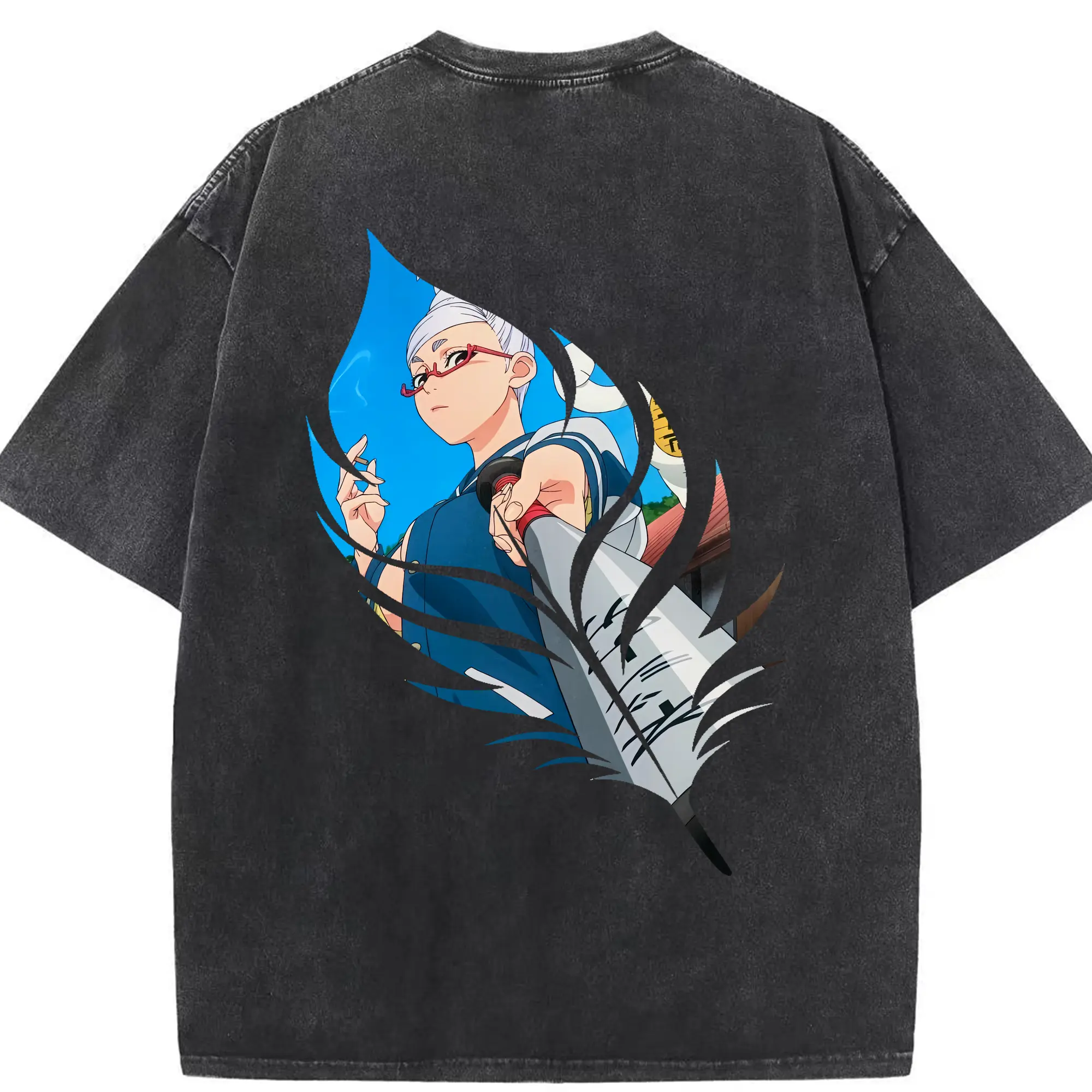 ダンダダン グッズ,綾瀬星子 - 綿100％ ヴィンテージ風 半袖Tシャツ ・ 背面プリント ・ 柔らか肌触り ・ 通気性 快適 ・ スポーツ カジュアル 外出用