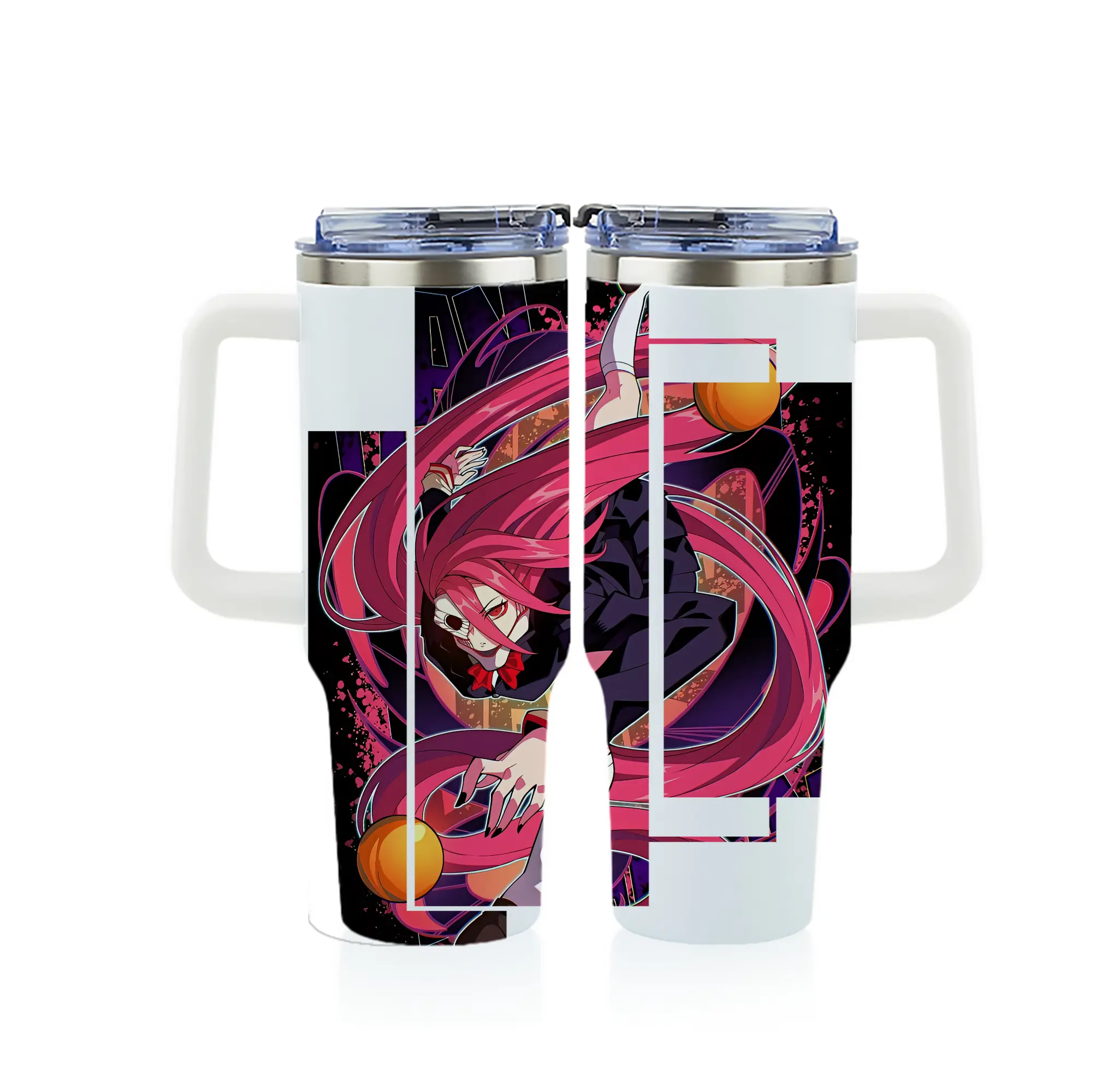 ダンダダン グッズ,白鳥愛羅 - 1200mL フルプリント車用タンブラー ・ 304ステンレス 内側 ・ 201ステンレス 外側 ・ 保温 保冷 ・ 通勤 ドライブ アウトドア用