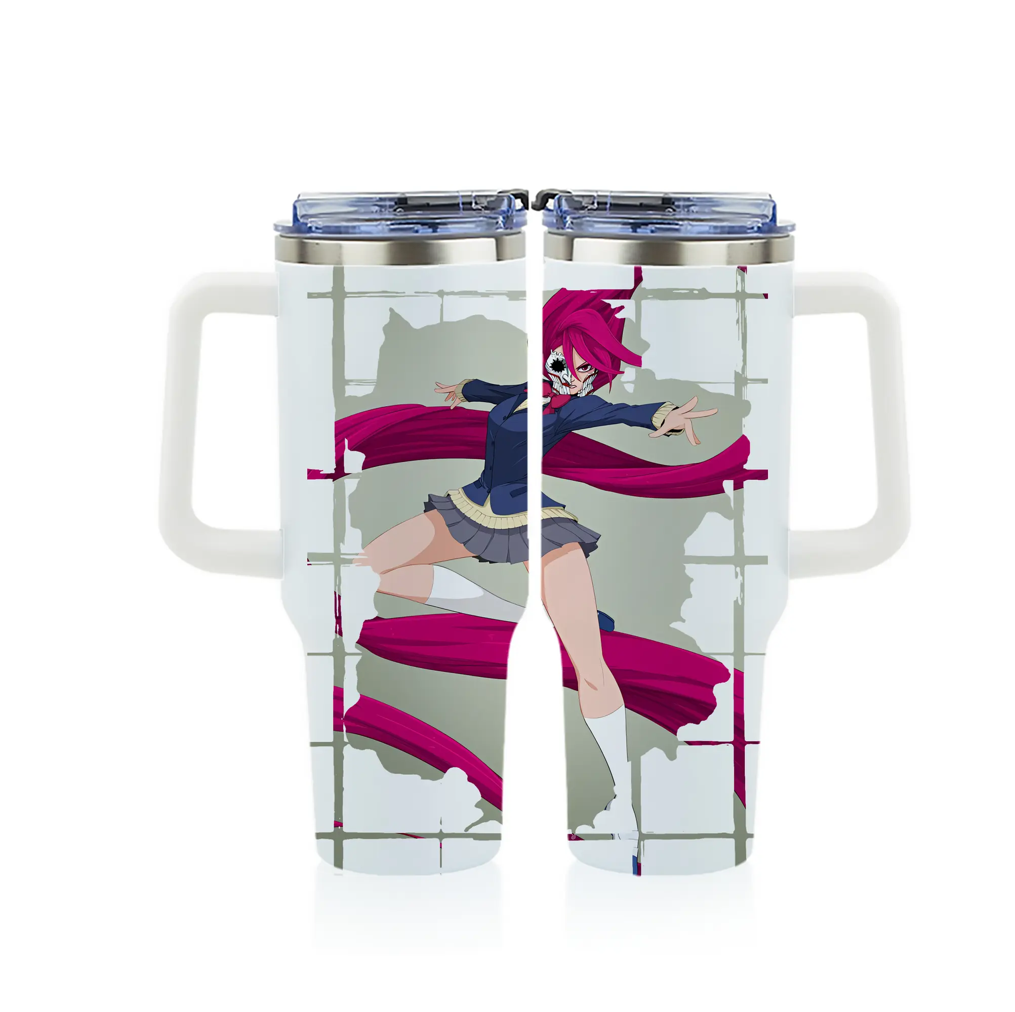 ダンダダン グッズ,白鳥愛羅 - 1200mL フルプリント車用タンブラー ・ 304ステンレス 内側 ・ 201ステンレス 外側 ・ 保温 保冷 ・ 通勤 ドライブ アウトドア用