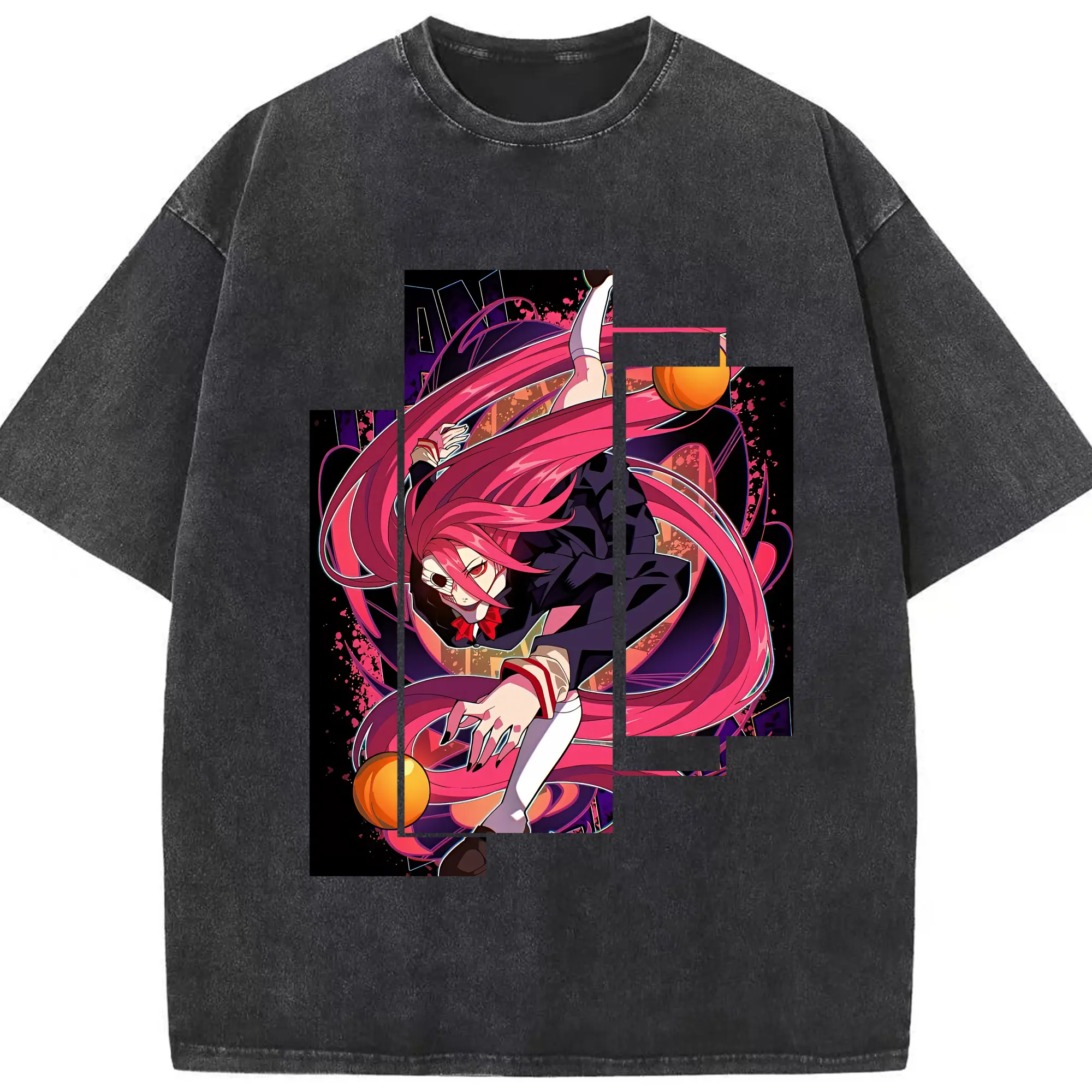 ダンダダン グッズ,白鳥愛羅 - 綿100％ ヴィンテージ風 半袖Tシャツ ・ フロントプリント ・ 柔らか肌触り ・ 通気性 快適 ・ スポーツ カジュアル 外出用