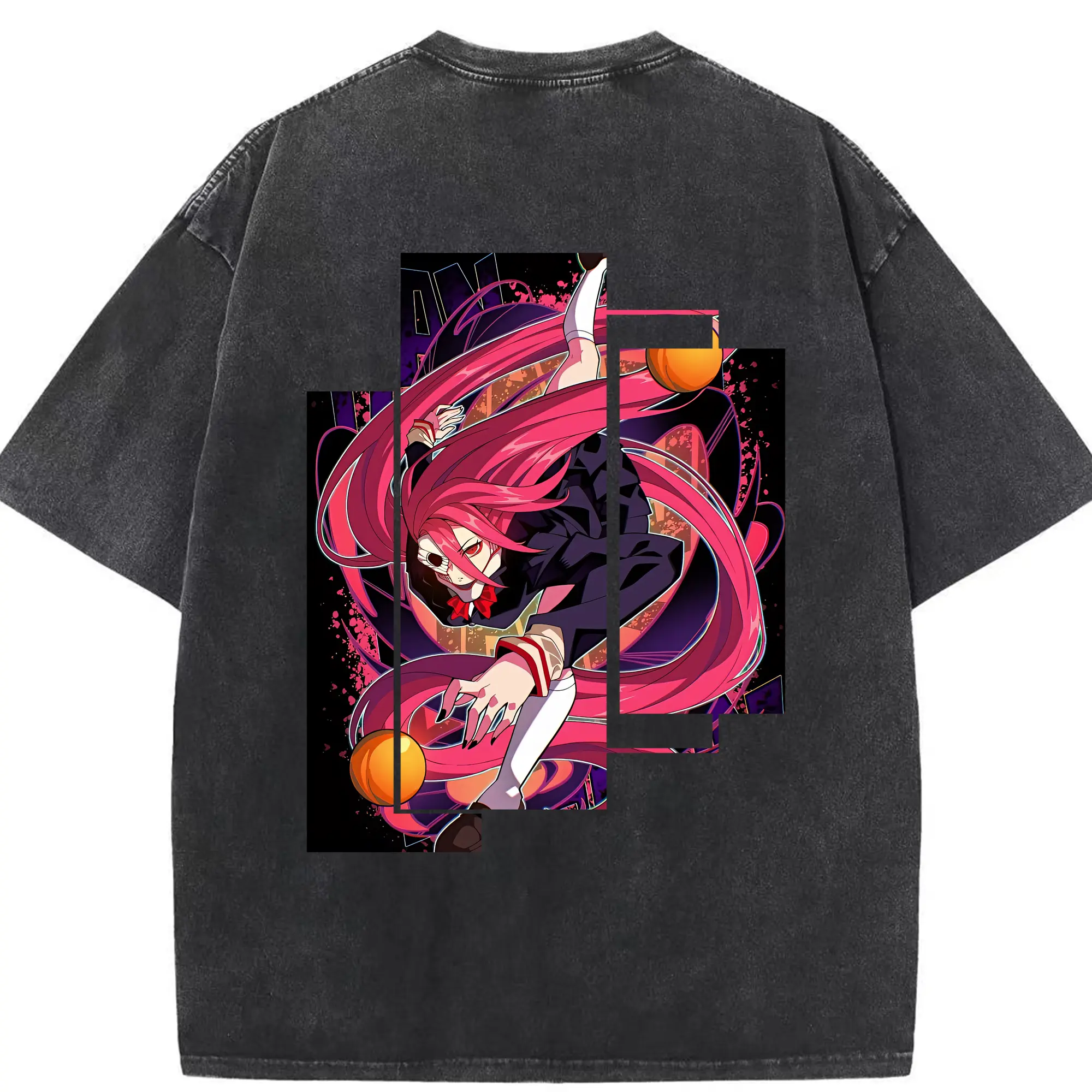ダンダダン グッズ,白鳥愛羅 - 綿100％ ヴィンテージ風 半袖Tシャツ ・ 背面プリント ・ 柔らか肌触り ・ 通気性 快適 ・ スポーツ カジュアル 外出用
