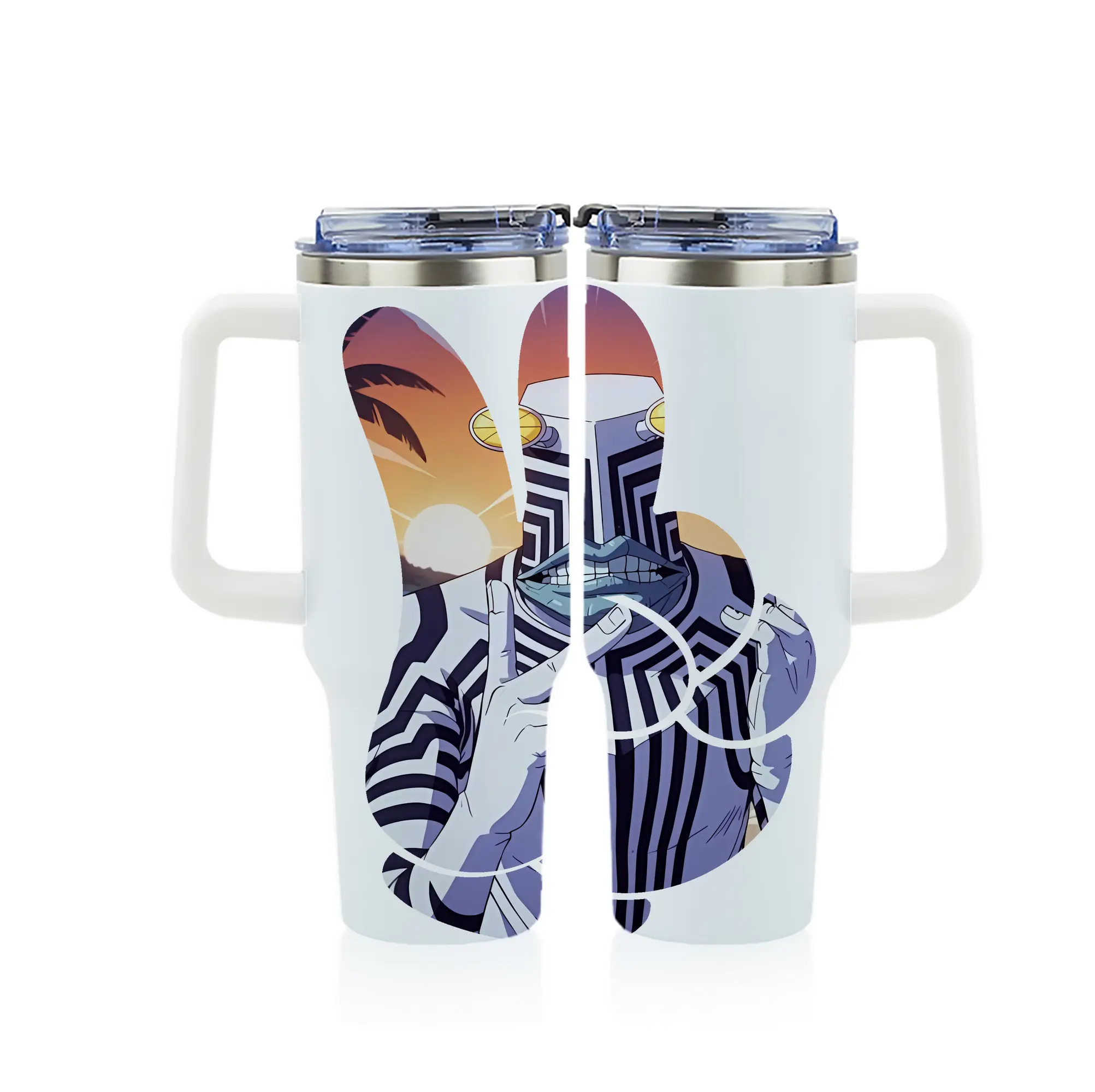 ダンダダン グッズ,セルポ星人 - 1200mL フルプリント車用タンブラー ・ 304ステンレス 内側 ・ 201ステンレス 外側 ・ 保温 保冷 ・ 通勤 ドライブ アウトドア用