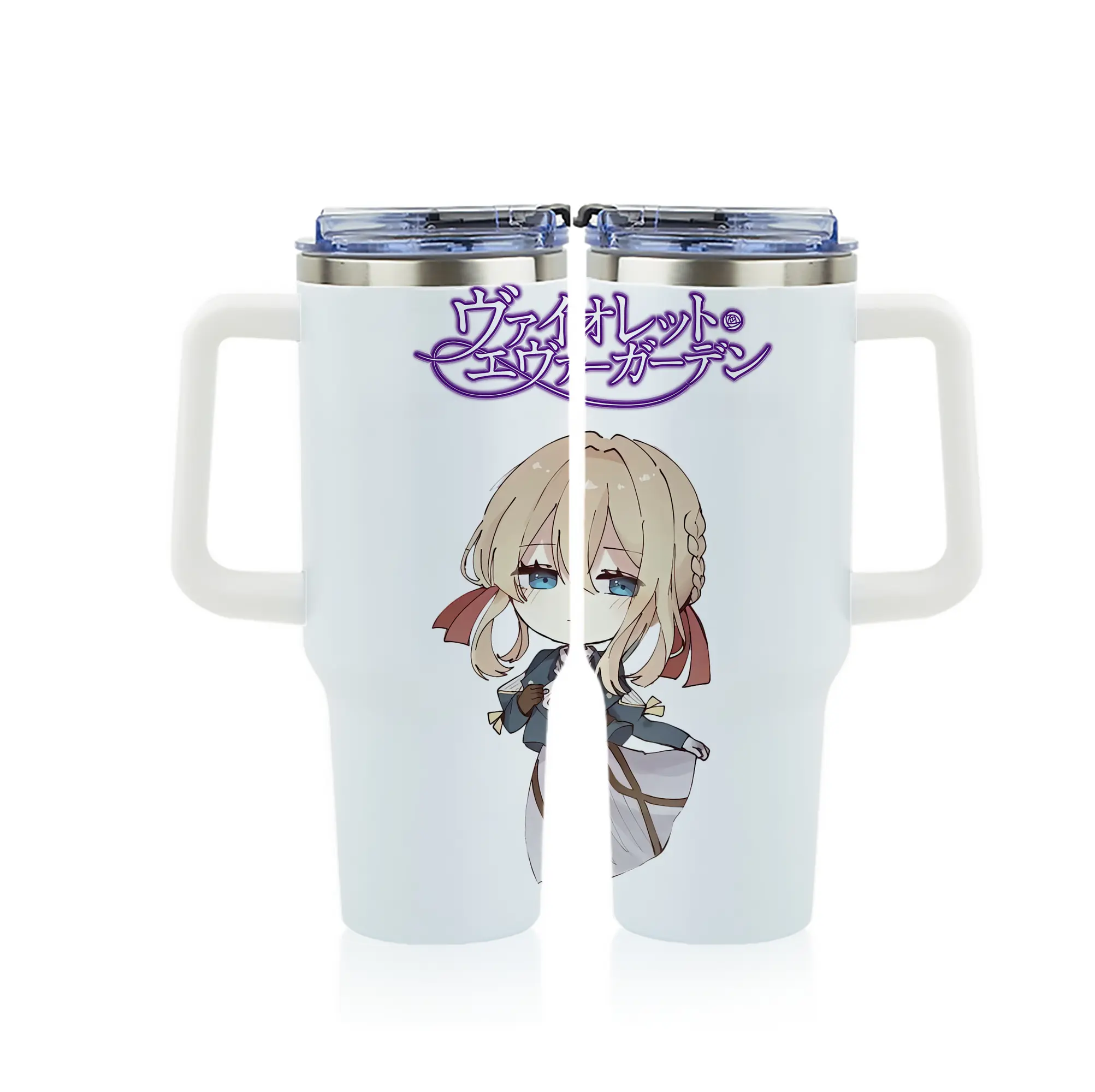 ヴァイオレット・エヴァーガーデン グッズ,ヴァイオレット・エヴァーガーデン - 1200mL フルプリント車用タンブラー ・ 304ステンレス 内側 ・ 201ステンレス 外側 ・ 保温 保冷 ・ 通勤 ドライブ アウトドア用