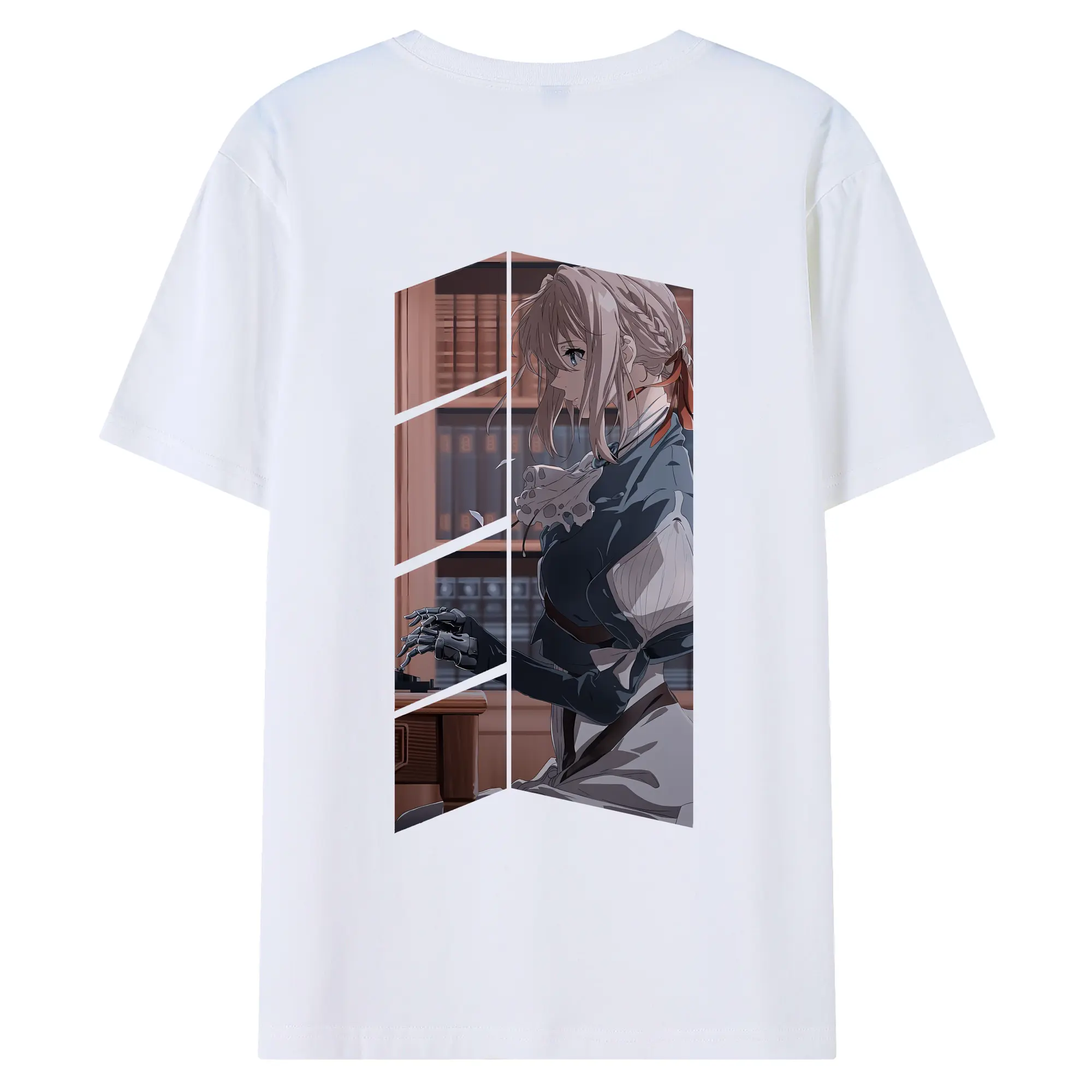 ヴァイオレット・エヴァーガーデン グッズ,ヴァイオレット・エヴァーガーデン - 綿100％ 半袖Tシャツ ・ バックプリント ・ 快適 通気性 ・ 日常使い 散歩 スポーツ用