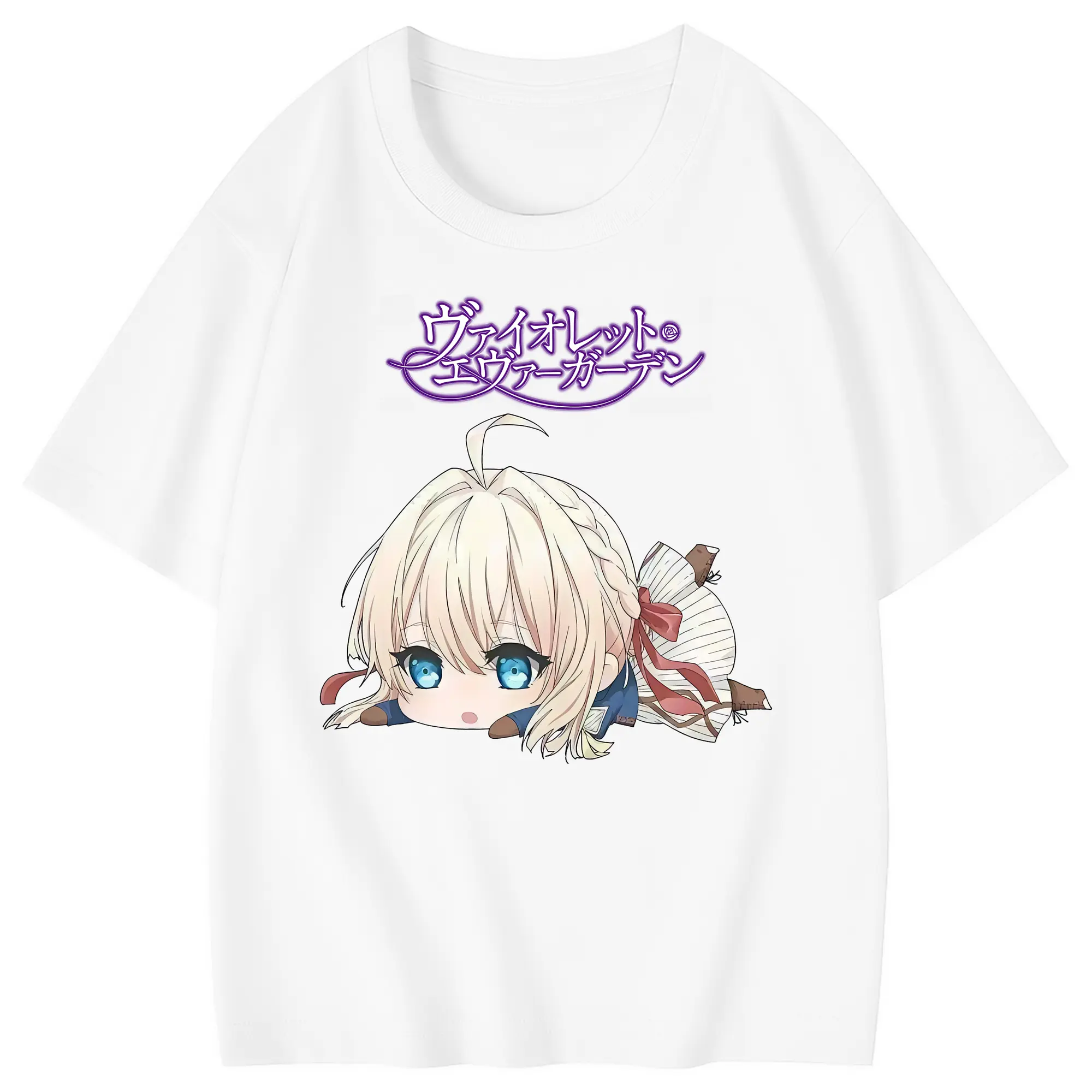 ヴァイオレット・エヴァーガーデン グッズ,ヴァイオレット・エヴァーガーデン - 綿100％ キッズTシャツ ・ フロントプリント ・ 快適 通気性 ・ スポーツ カジュアル 散歩用
