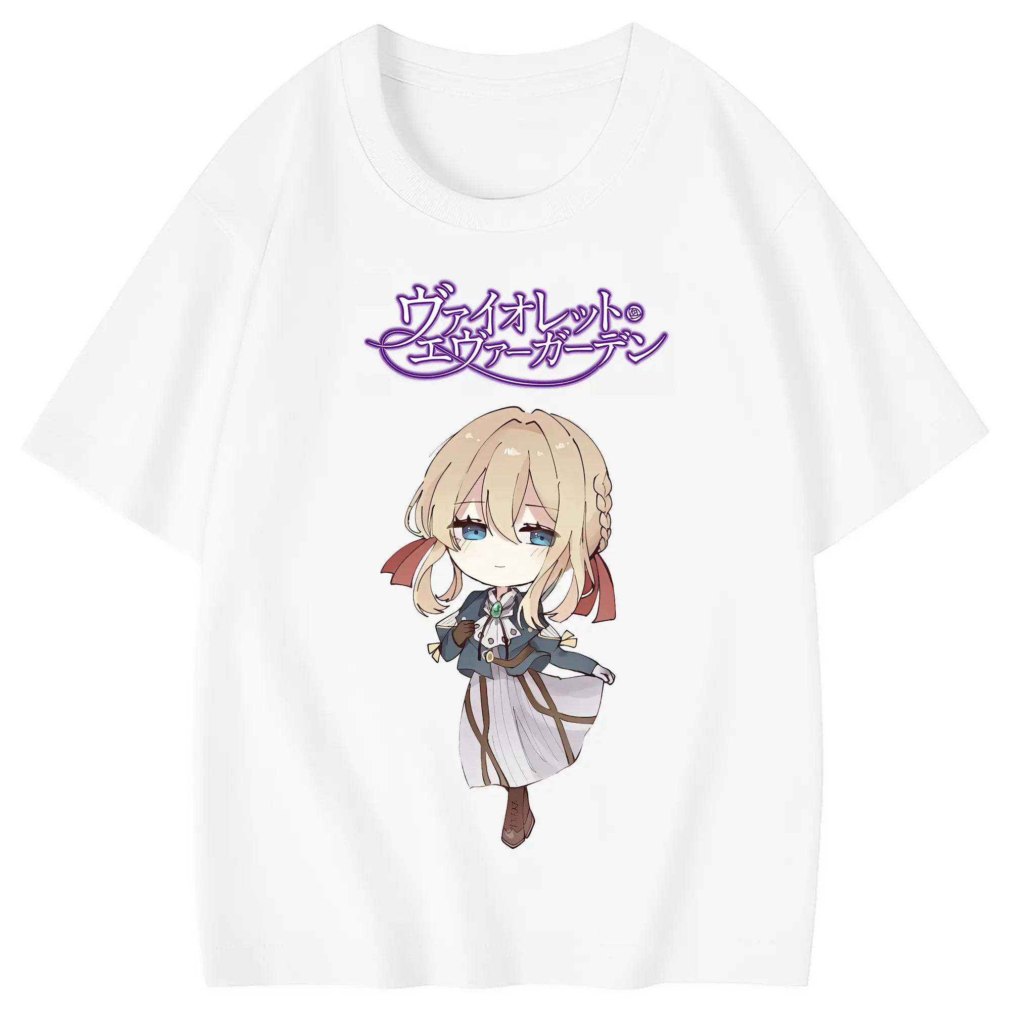 ヴァイオレット・エヴァーガーデン グッズ,ヴァイオレット・エヴァーガーデン - 綿100％ キッズTシャツ ・ フロントプリント ・ 快適 通気性 ・ スポーツ カジュアル 散歩用