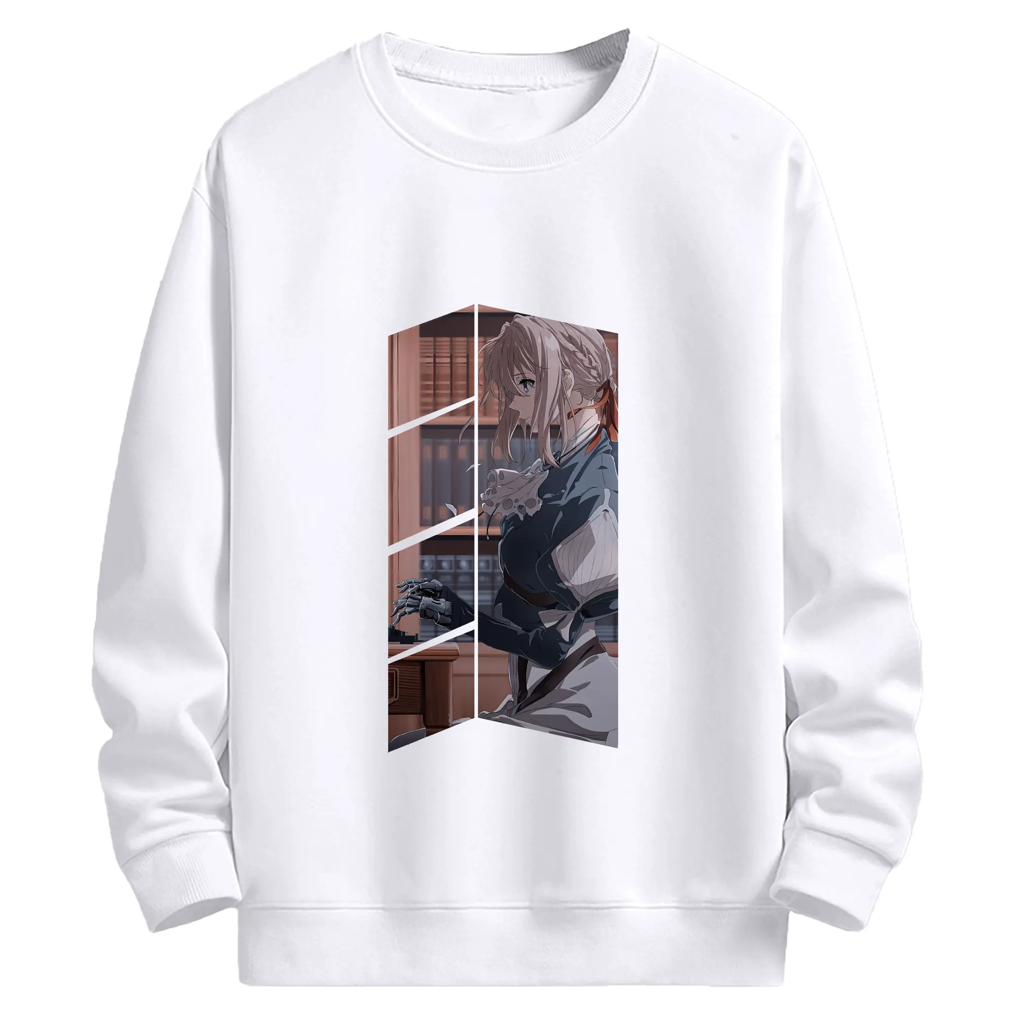 ヴァイオレット・エヴァーガーデン グッズ,ヴァイオレット・エヴァーガーデン - 高品質 クルーネック スウェット ・ コットン59％ ポリエステル41％ ・ ユニセックス 長袖 トレーナー ・ カジュアル デイリー スポーツ 散歩用