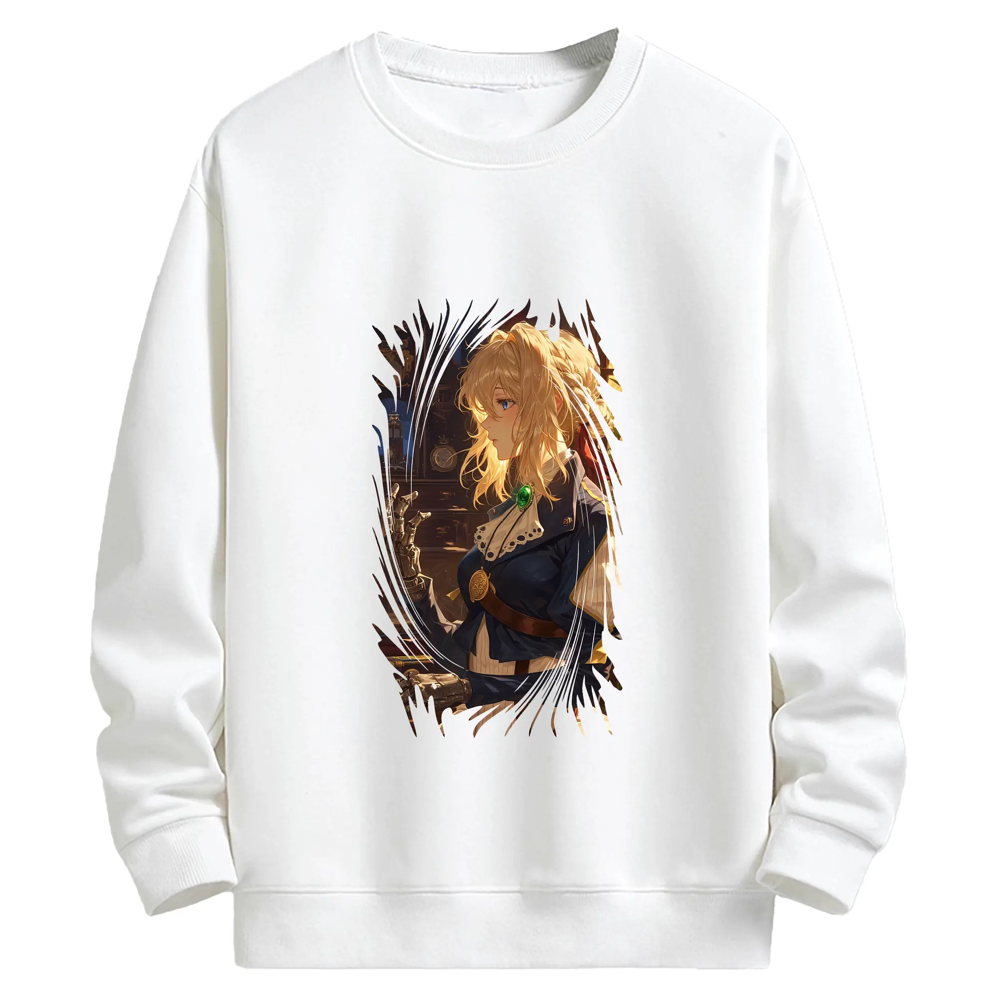 ヴァイオレット・エヴァーガーデン グッズ,ヴァイオレット・エヴァーガーデン - キッズ クルーネックスウェットシャツ ・ フロントプリント ・ 綿80％ ポリエステル20％ ・ 快適 通学 スポーツ 日常使い お散歩用