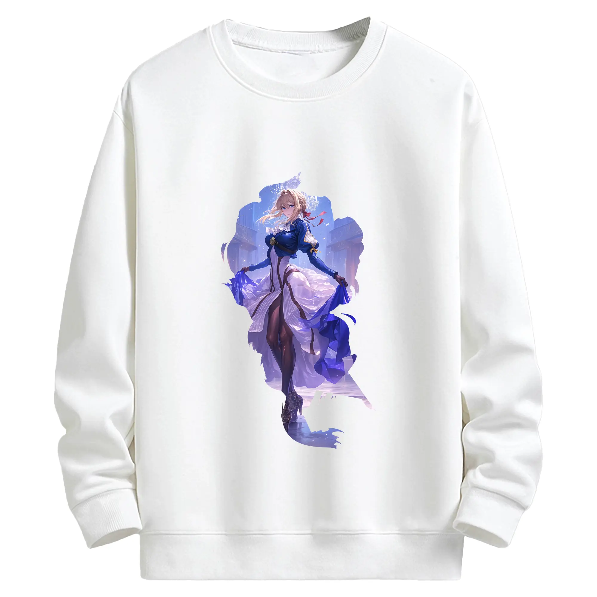 ヴァイオレット・エヴァーガーデン グッズ,ヴァイオレット・エヴァーガーデン - キッズ クルーネックスウェットシャツ ・ フロントプリント ・ 綿80％ ポリエステル20％ ・ 快適 通学 スポーツ 日常使い お散歩用