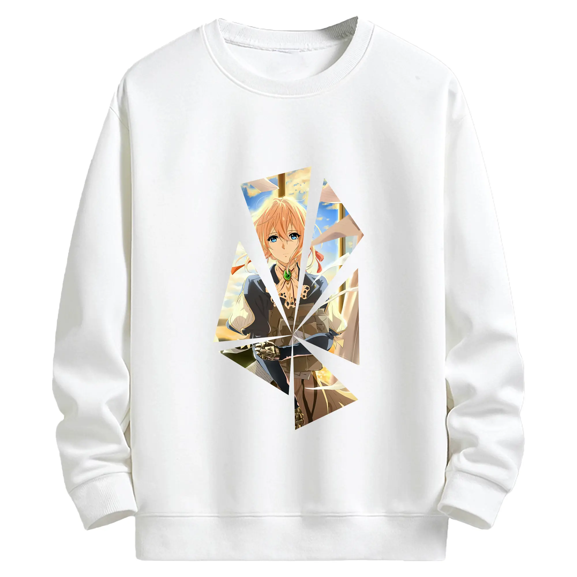 ヴァイオレット・エヴァーガーデン グッズ,ヴァイオレット・エヴァーガーデン - キッズ クルーネックスウェットシャツ ・ フロントプリント ・ 綿80％ ポリエステル20％ ・ 快適 通学 スポーツ 日常使い お散歩用