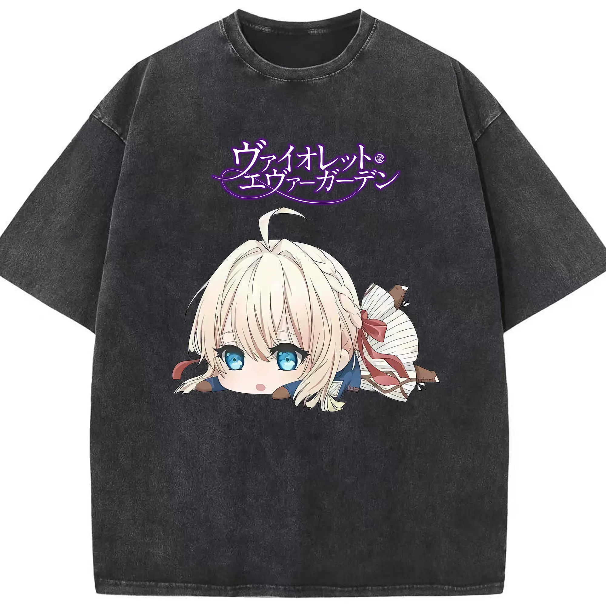 ヴァイオレット・エヴァーガーデン グッズ,ヴァイオレット・エヴァーガーデン - 綿100％ ヴィンテージ風 半袖Tシャツ ・ フロントプリント ・ 柔らか肌触り ・ 通気性 快適 ・ スポーツ カジュアル 外出用