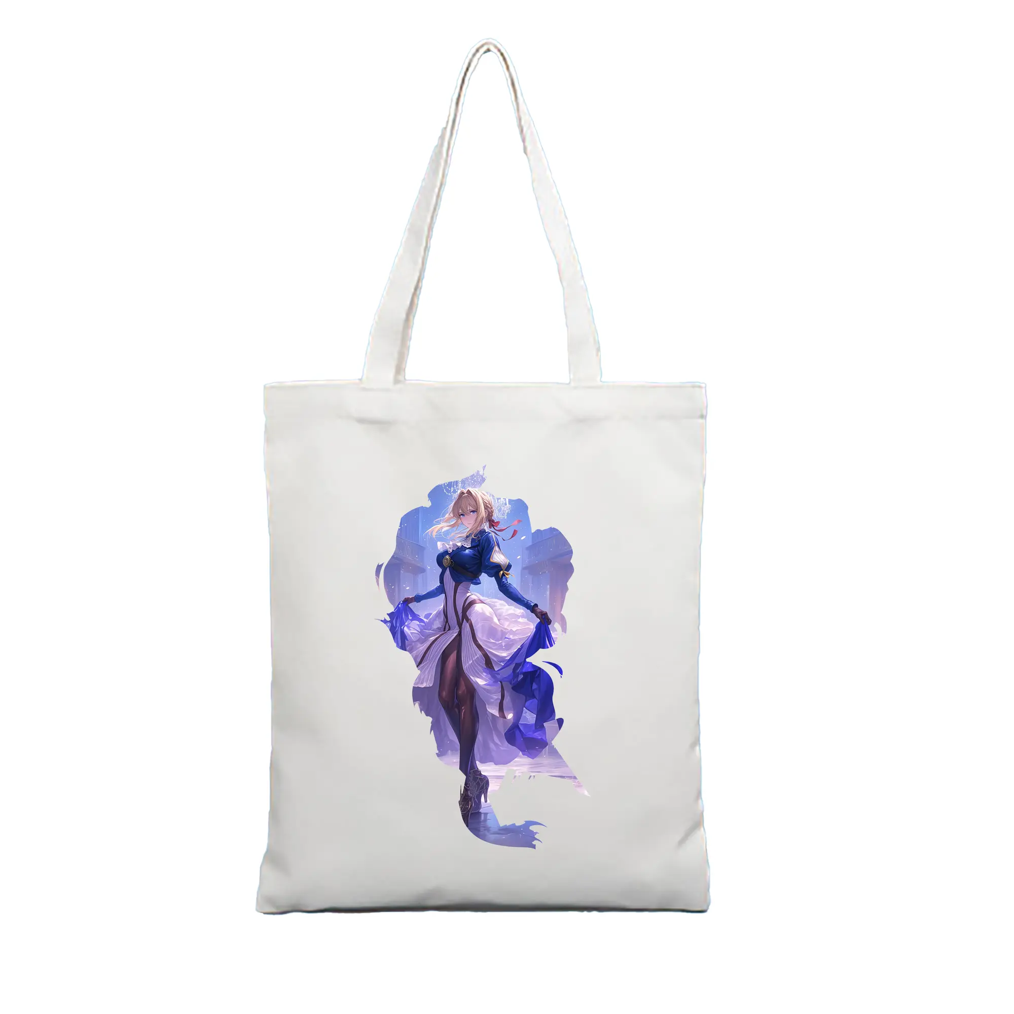 ヴァイオレット・エヴァーガーデン グッズ,ヴァイオレット・エヴァーガーデン - 縦型キャンバス手提げバッグ（トートバッグ） ・ キャンバス素材 ・ ショッピング用 ・ 軽量 丈夫 お手入れ簡単