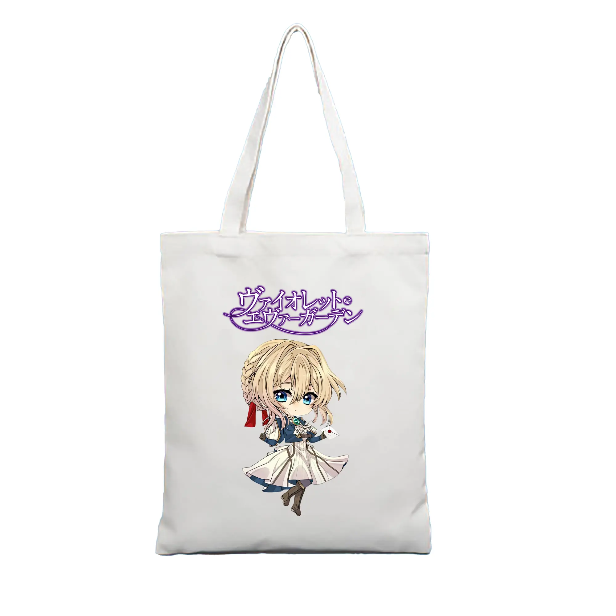 ヴァイオレット・エヴァーガーデン グッズ,ヴァイオレット・エヴァーガーデン - 縦型キャンバス手提げバッグ（トートバッグ） ・ キャンバス素材 ・ ショッピング用 ・ 軽量 丈夫 お手入れ簡単