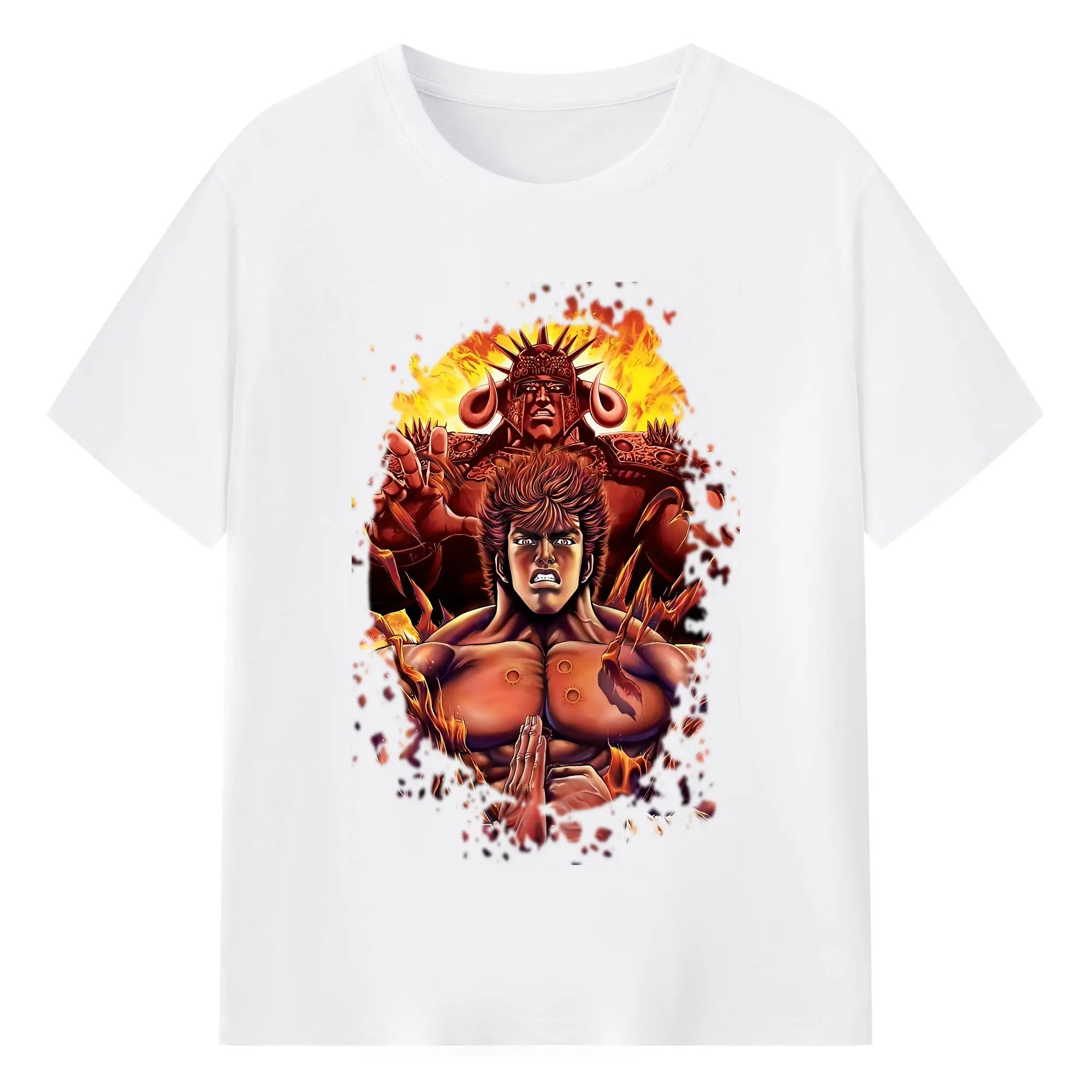 北斗の拳 グッズ,ケンシロウ - 綿100％ 半袖Tシャツ ・ フロントプリント ・ 快適 通気性 ・ 日常使い 散歩 スポーツ用