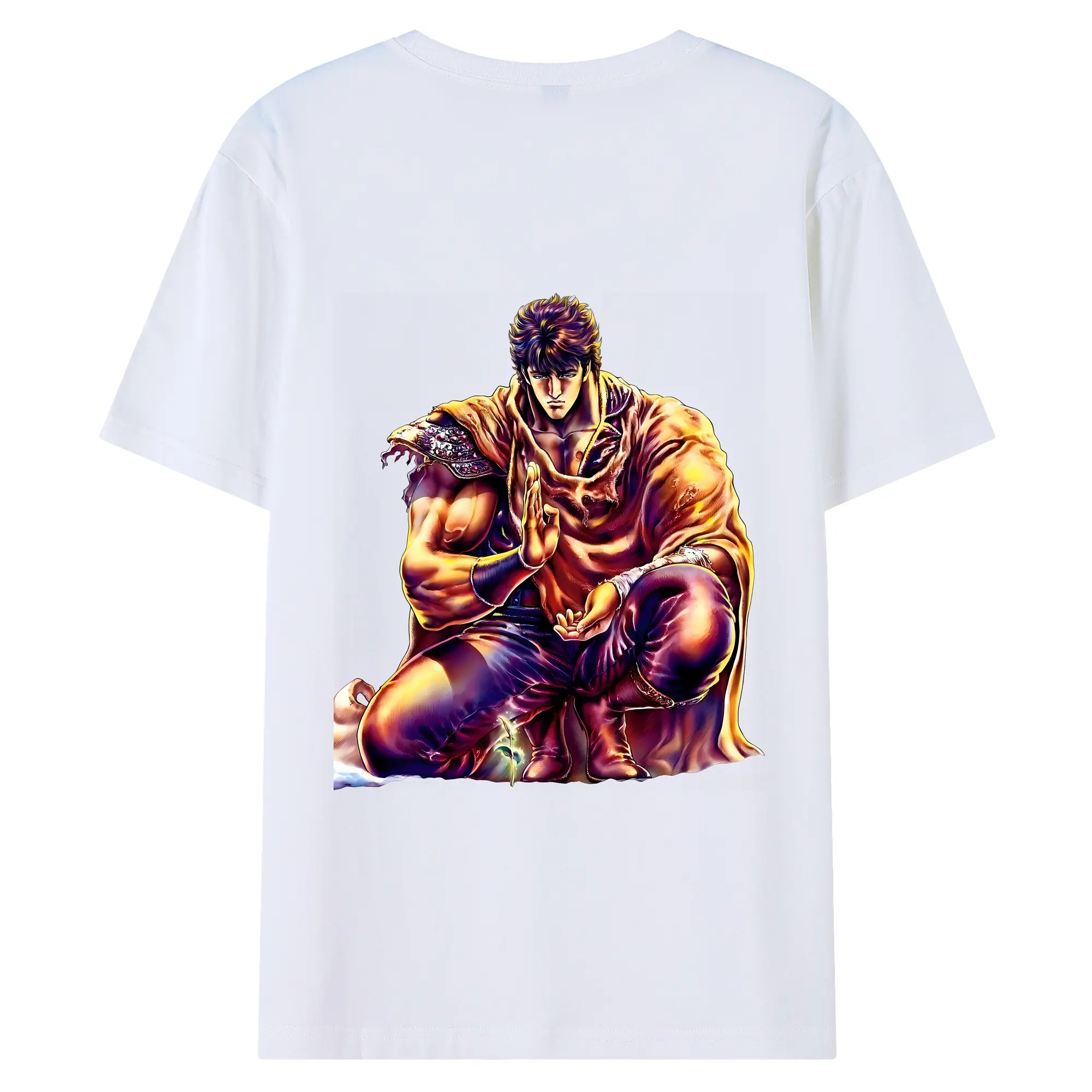 北斗の拳 グッズ,ケンシロウ - 綿100％ 半袖Tシャツ ・ バックプリント ・ 快適 通気性 ・ 日常使い 散歩 スポーツ用