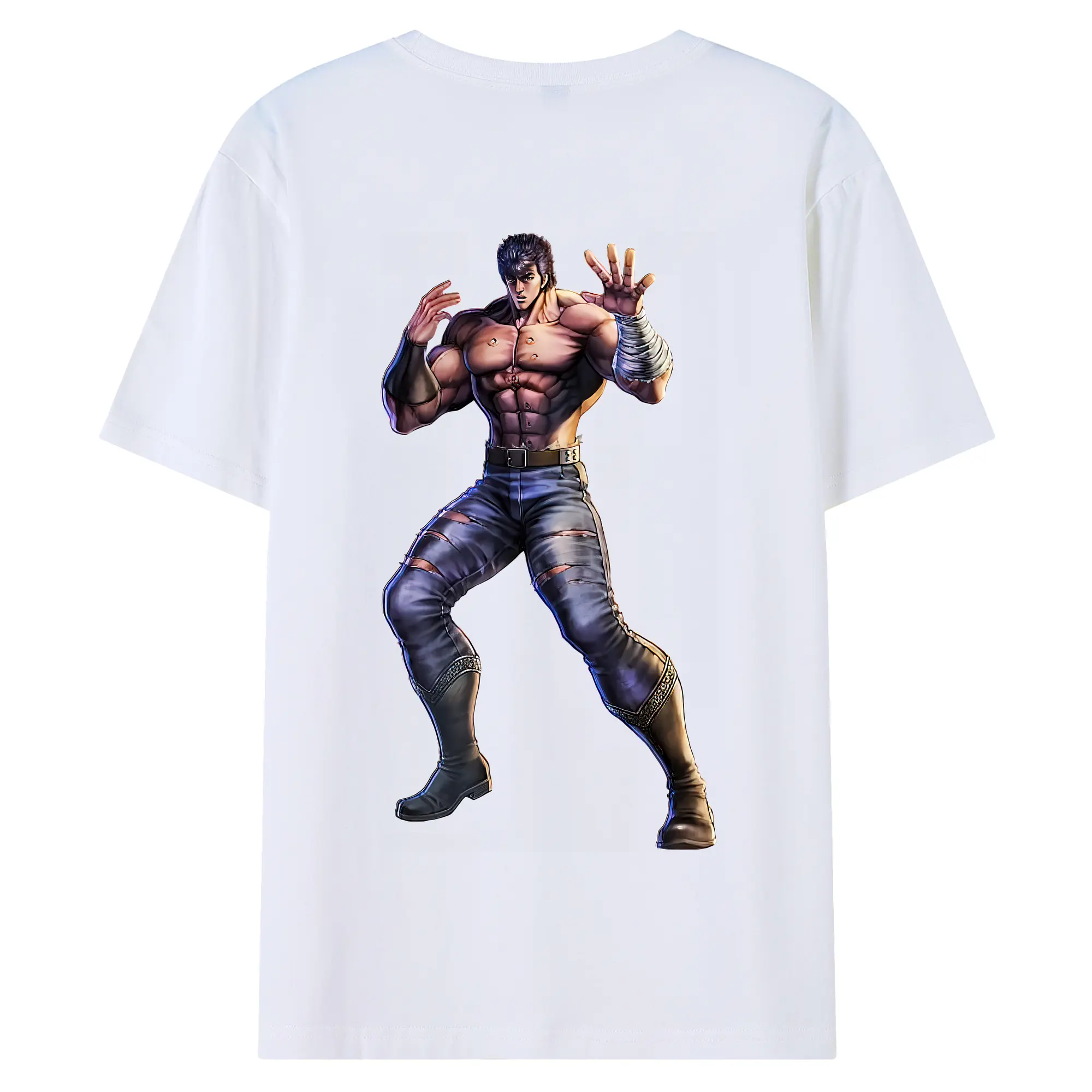 北斗の拳 グッズ,ケンシロウ - 綿100％ 半袖Tシャツ ・ バックプリント ・ 快適 通気性 ・ 日常使い 散歩 スポーツ用