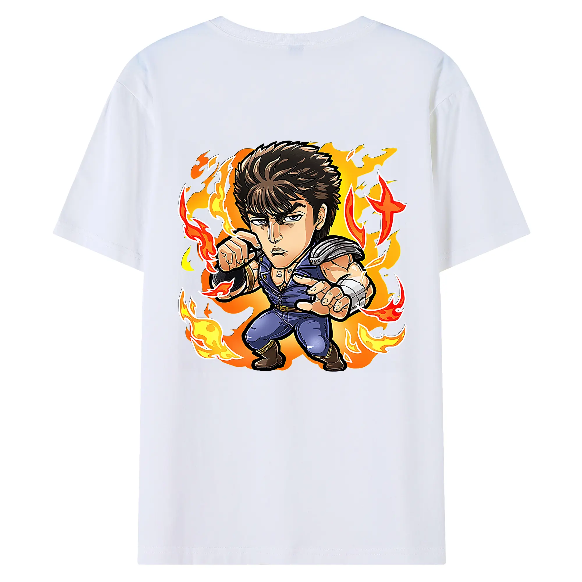 北斗の拳 グッズ,ケンシロウ - 綿100％ 半袖Tシャツ ・ バックプリント ・ 快適 通気性 ・ 日常使い 散歩 スポーツ用