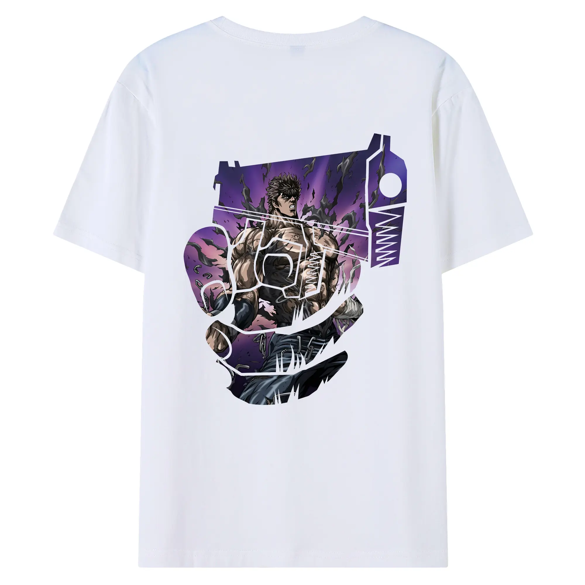 北斗の拳 グッズ,ケンシロウ - 綿100％ 半袖Tシャツ ・ バックプリント ・ 快適 通気性 ・ 日常使い 散歩 スポーツ用