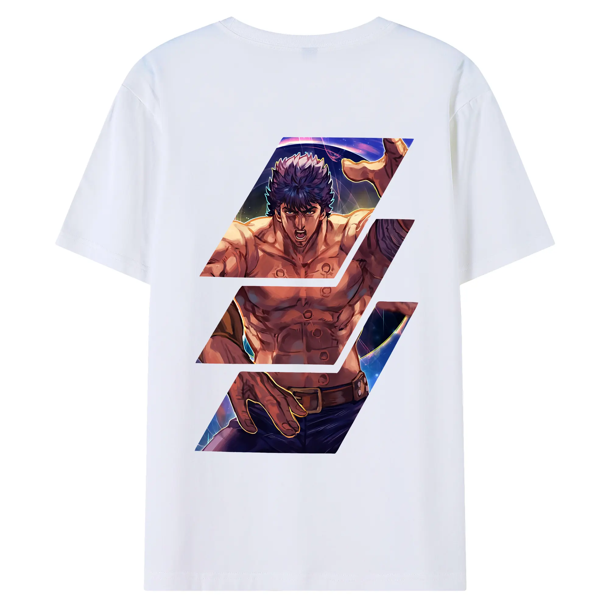 北斗の拳 グッズ,ケンシロウ - 綿100％ 半袖Tシャツ ・ バックプリント ・ 快適 通気性 ・ 日常使い 散歩 スポーツ用