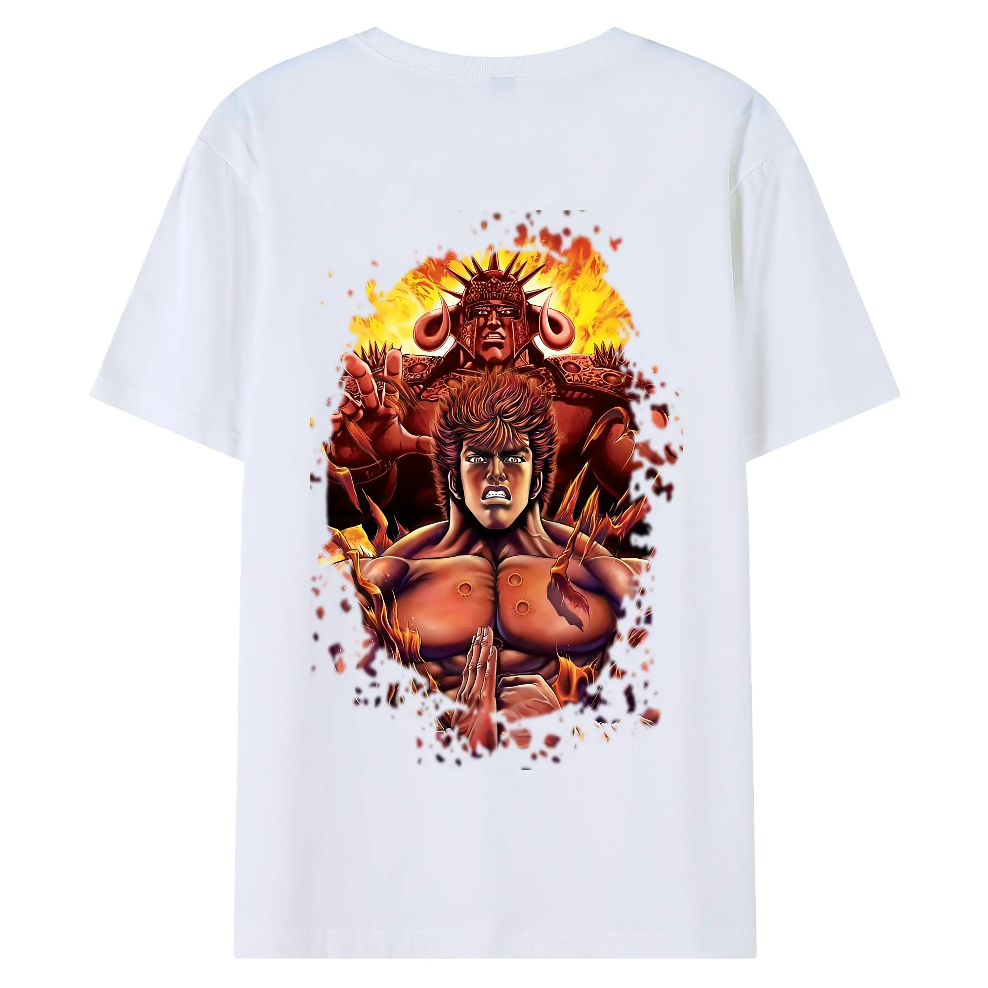 北斗の拳 グッズ,ケンシロウ - 綿100％ 半袖Tシャツ ・ バックプリント ・ 快適 通気性 ・ 日常使い 散歩 スポーツ用