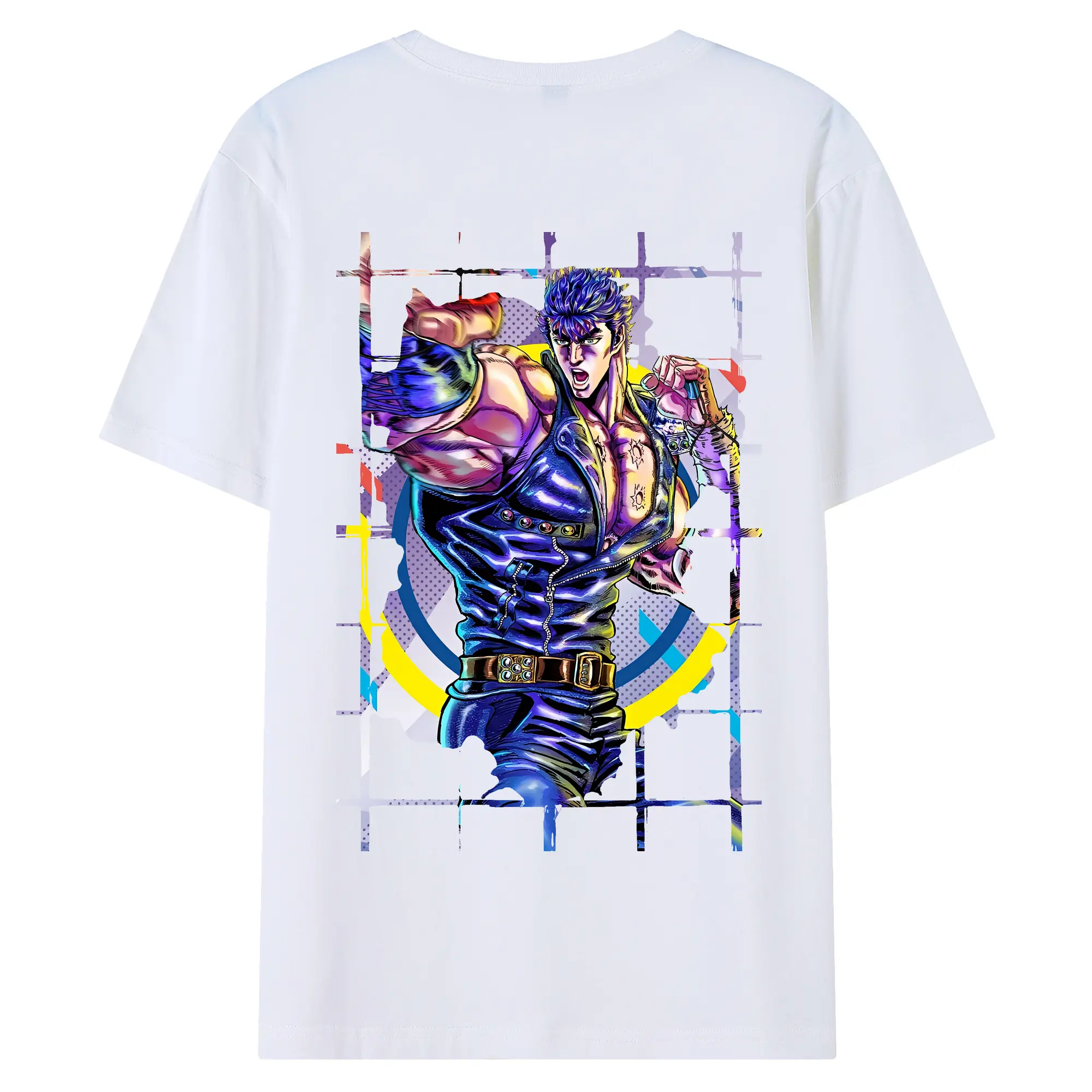 北斗の拳 グッズ,ケンシロウ - 綿100％ 半袖Tシャツ ・ バックプリント ・ 快適 通気性 ・ 日常使い 散歩 スポーツ用