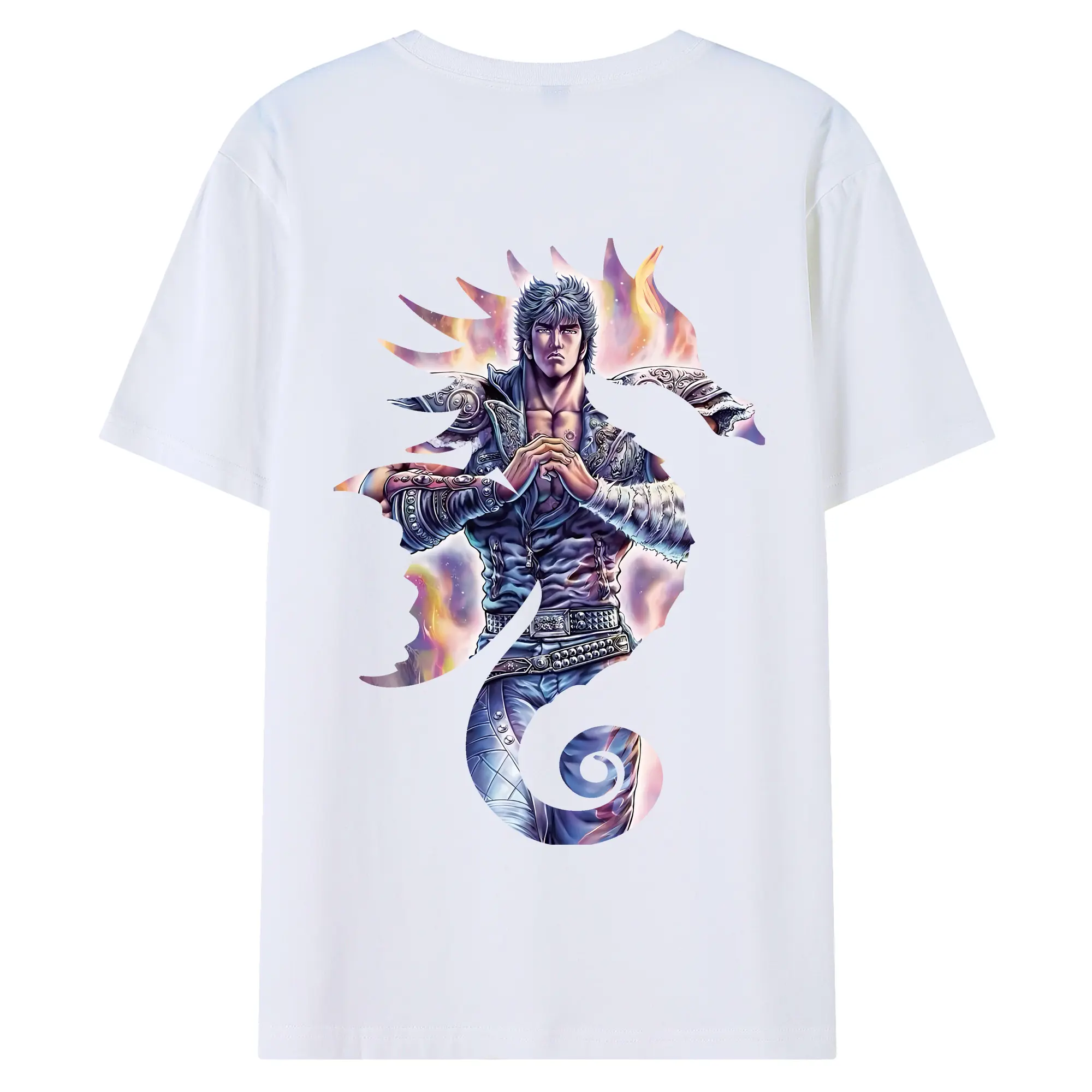 北斗の拳 グッズ,ケンシロウ - 綿100％ 半袖Tシャツ ・ バックプリント ・ 快適 通気性 ・ 日常使い 散歩 スポーツ用