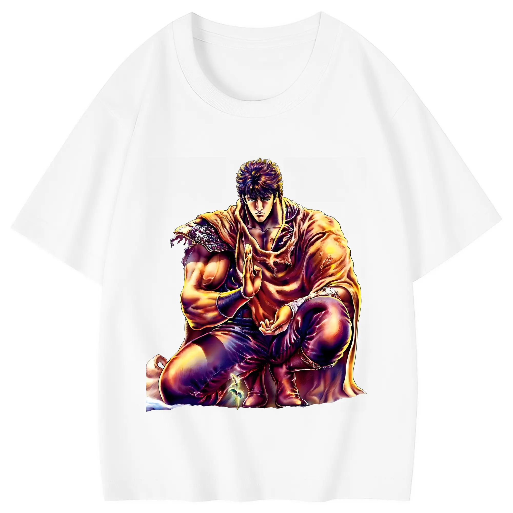 北斗の拳 グッズ,ケンシロウ - 綿100％ キッズTシャツ ・ フロントプリント ・ 快適 通気性 ・ スポーツ カジュアル 散歩用