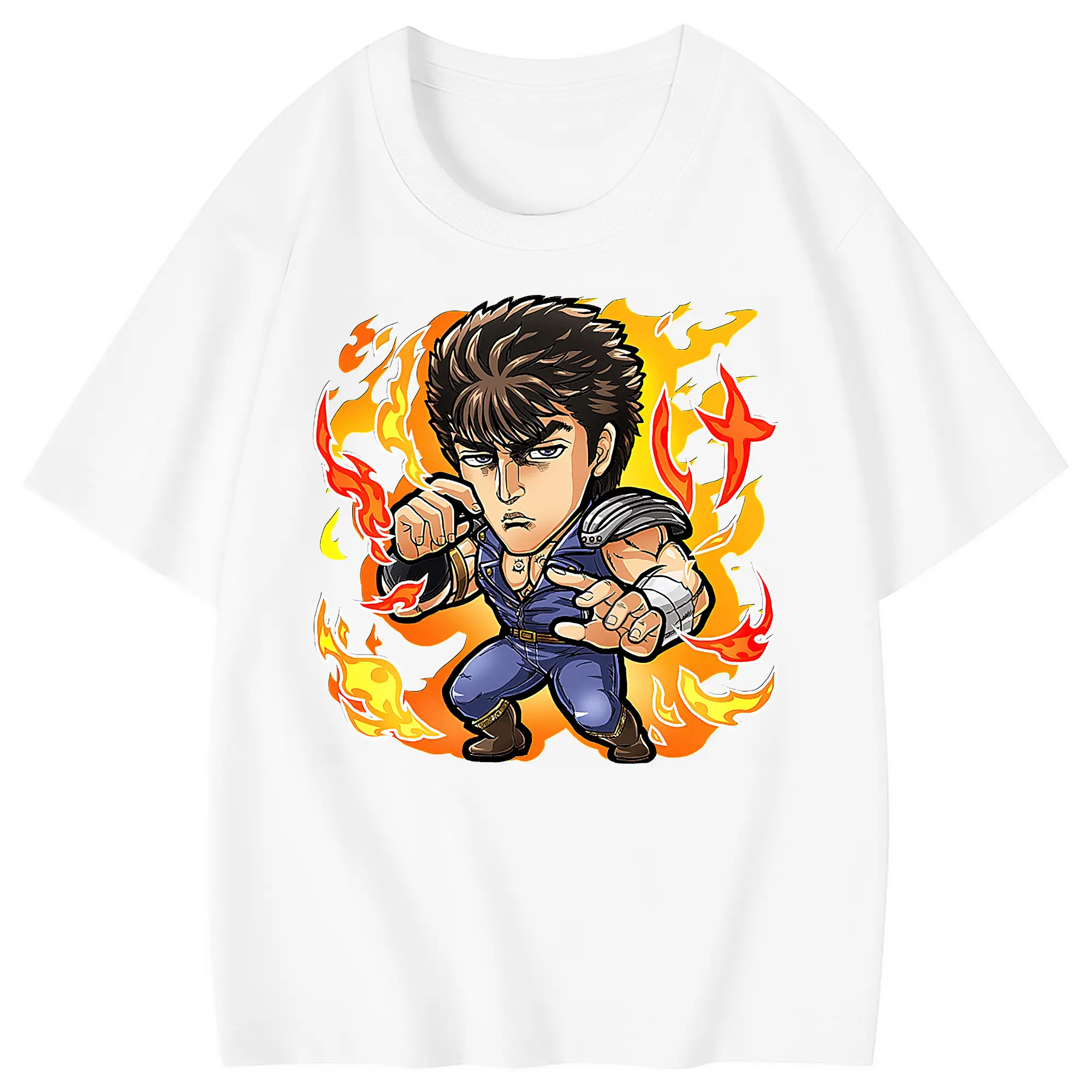北斗の拳 グッズ,ケンシロウ - 綿100％ キッズTシャツ ・ フロントプリント ・ 快適 通気性 ・ スポーツ カジュアル 散歩用