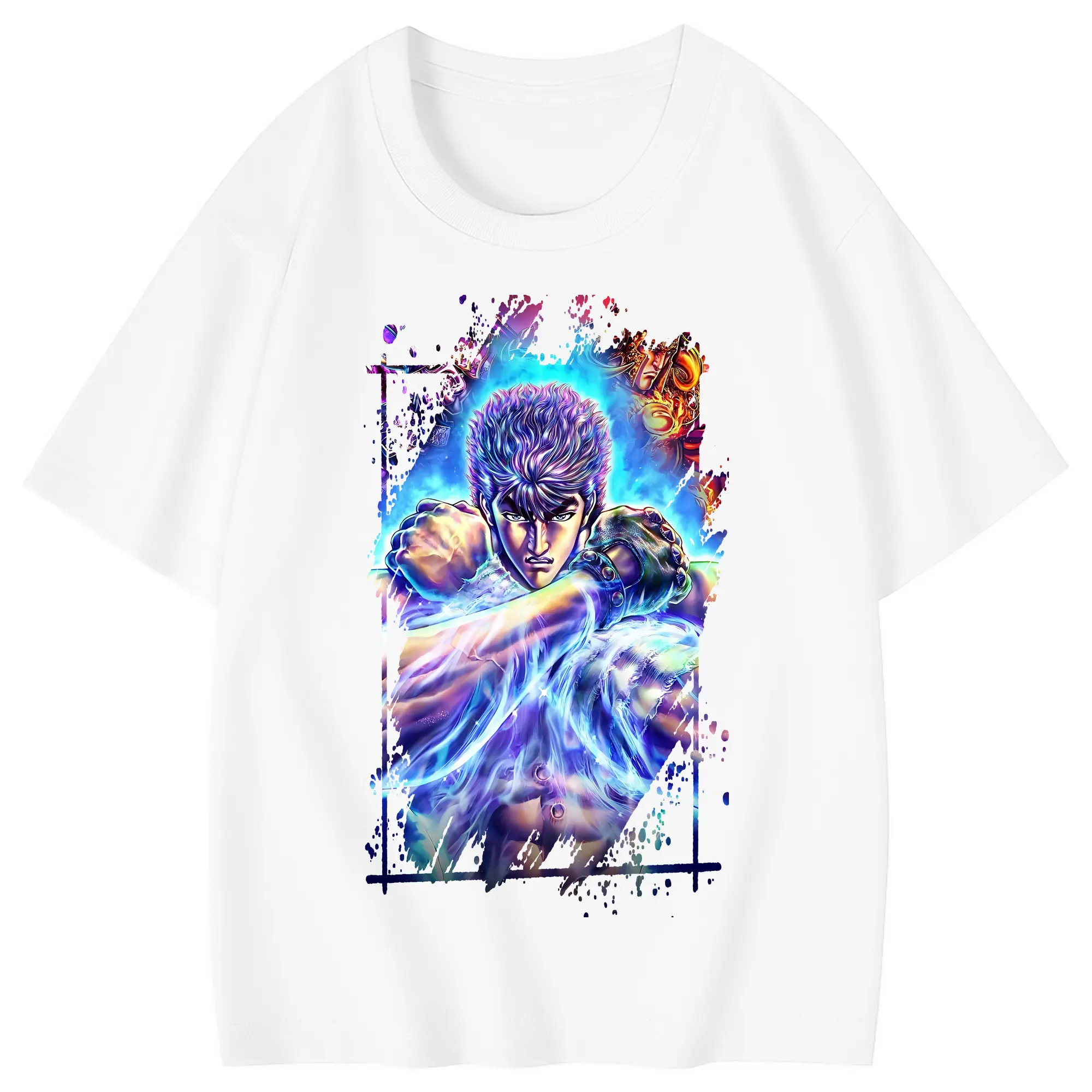 北斗の拳 グッズ,ケンシロウ - 綿100％ キッズTシャツ ・ フロントプリント ・ 快適 通気性 ・ スポーツ カジュアル 散歩用