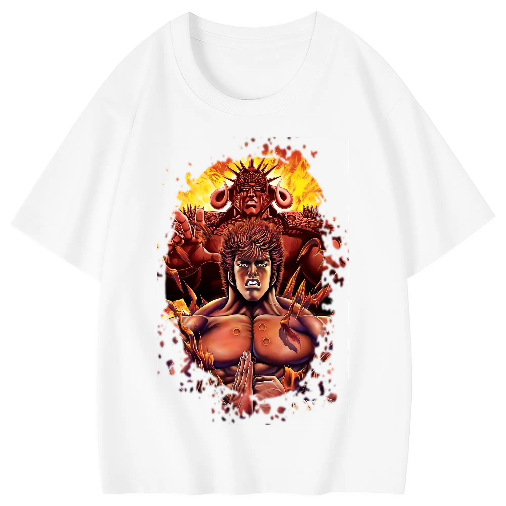北斗の拳 グッズ,ケンシロウ - 綿100％ キッズTシャツ ・ フロントプリント ・ 快適 通気性 ・ スポーツ カジュアル 散歩用