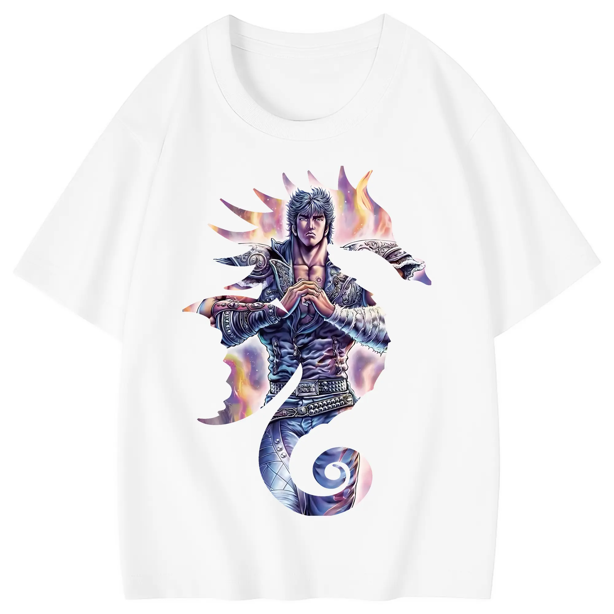 北斗の拳 グッズ,ケンシロウ - 綿100％ キッズTシャツ ・ フロントプリント ・ 快適 通気性 ・ スポーツ カジュアル 散歩用