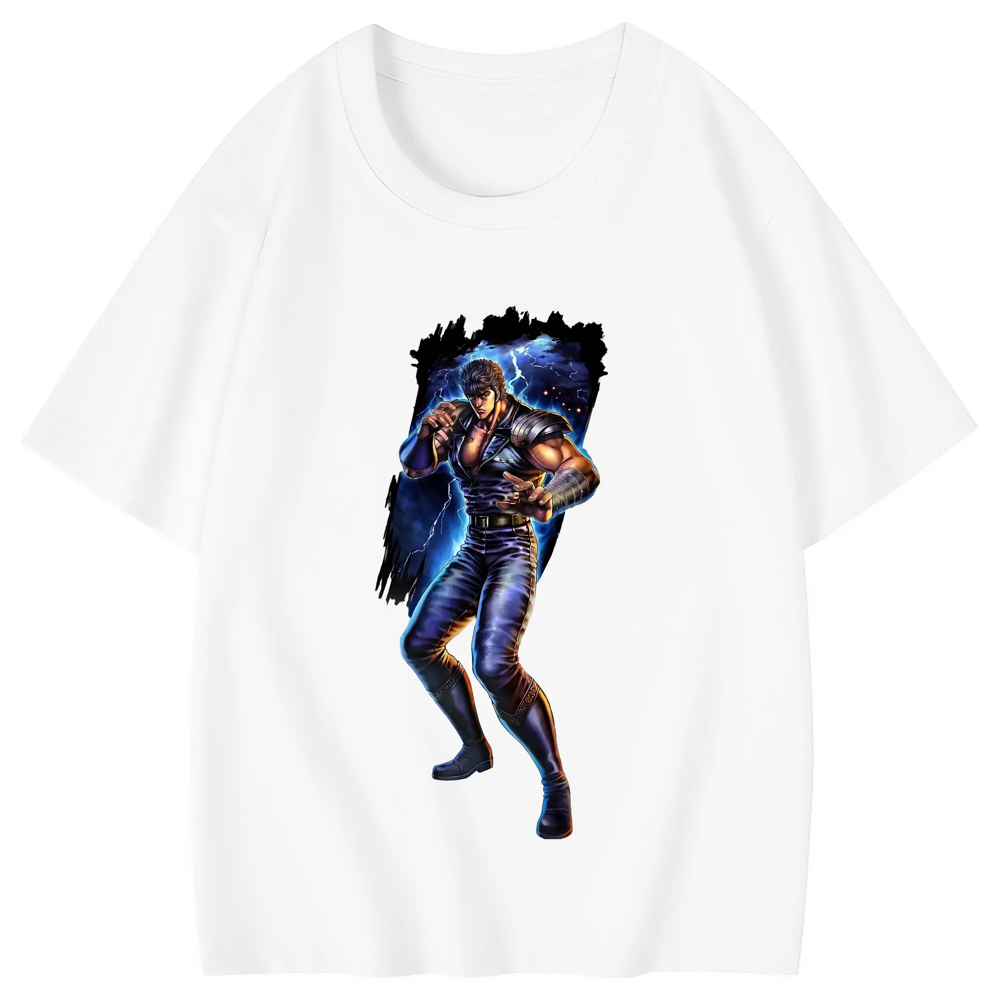 北斗の拳 グッズ,ケンシロウ - 綿100％ キッズTシャツ ・ フロントプリント ・ 快適 通気性 ・ スポーツ カジュアル 散歩用