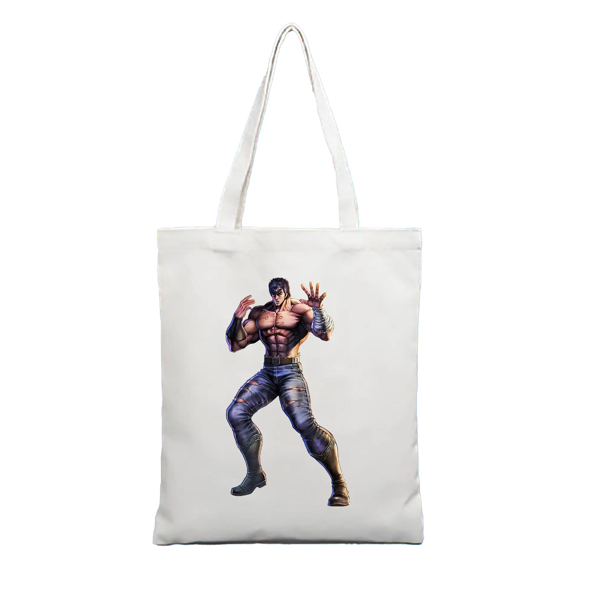 北斗の拳 グッズ,ケンシロウ - 縦型キャンバス手提げバッグ（トートバッグ） ・ キャンバス素材 ・ ショッピング用 ・ 軽量 丈夫 お手入れ簡単