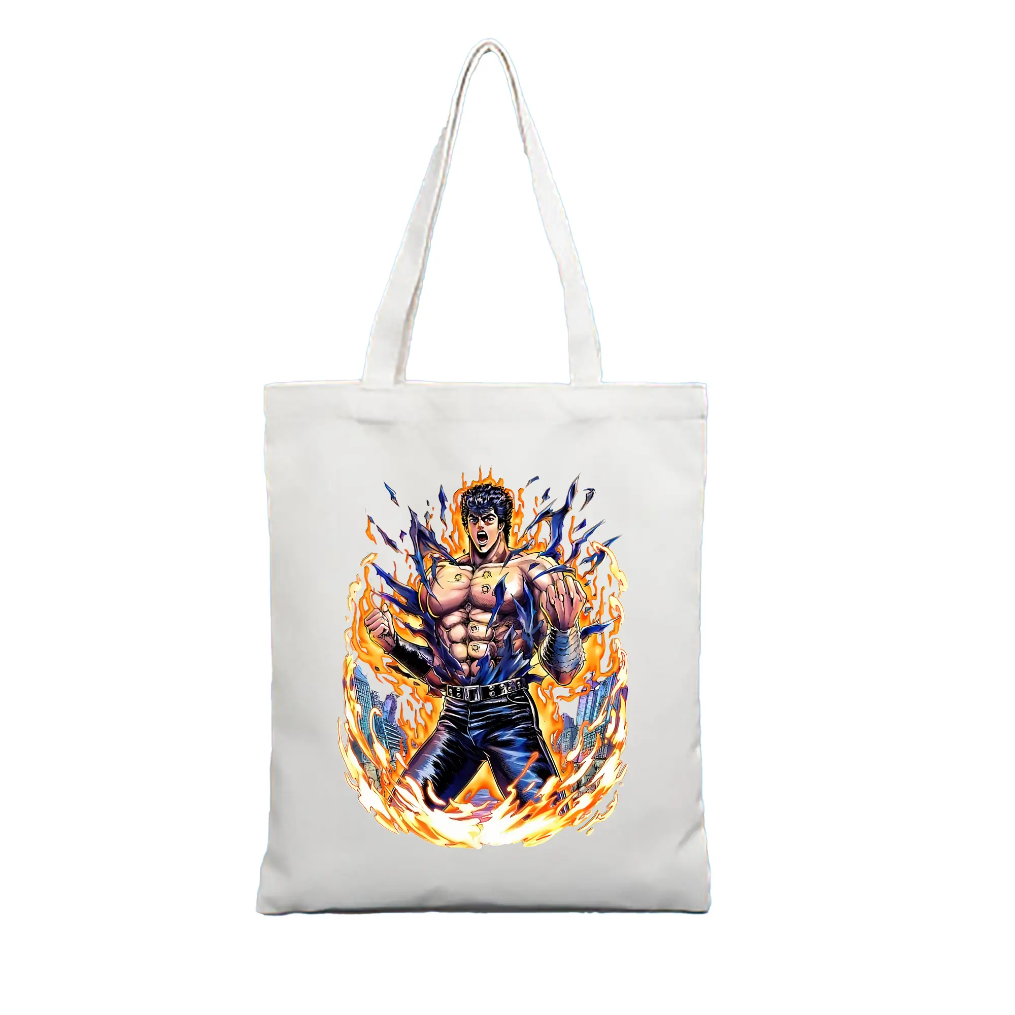 北斗の拳 グッズ,ケンシロウ - 縦型キャンバス手提げバッグ（トートバッグ） ・ キャンバス素材 ・ ショッピング用 ・ 軽量 丈夫 お手入れ簡単