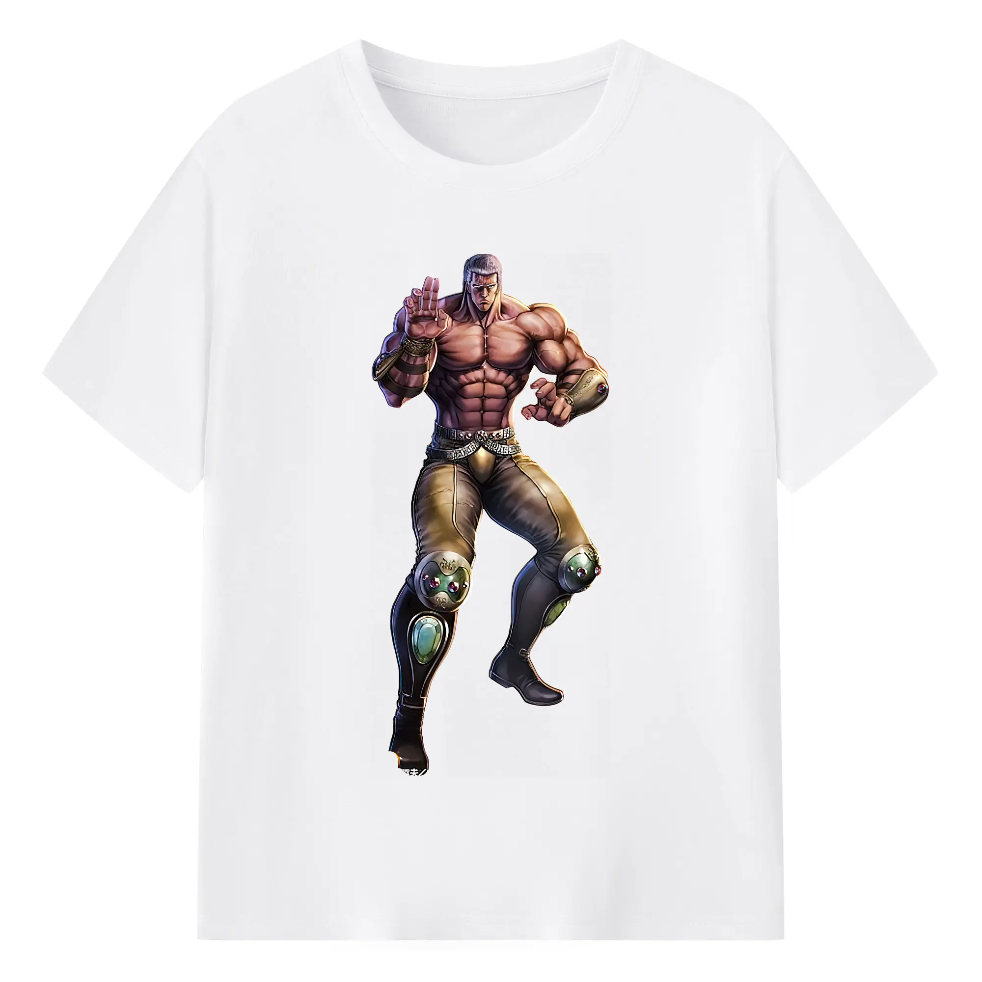 北斗の拳 グッズ,ラオウ - 綿100％ 半袖Tシャツ ・ フロントプリント ・ 快適 通気性 ・ 日常使い 散歩 スポーツ用