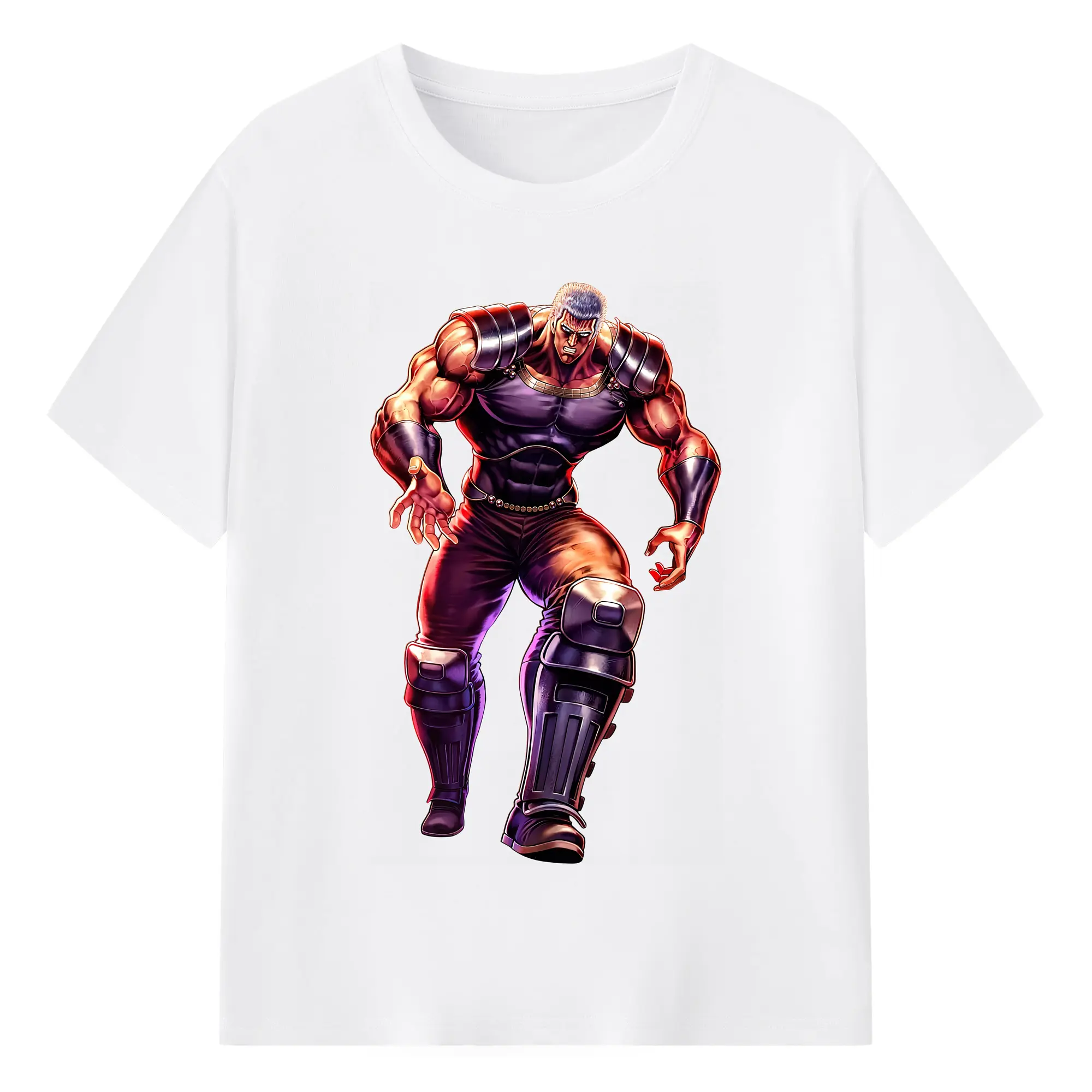 北斗の拳 グッズ,ラオウ - 綿100％ 半袖Tシャツ ・ フロントプリント ・ 快適 通気性 ・ 日常使い 散歩 スポーツ用