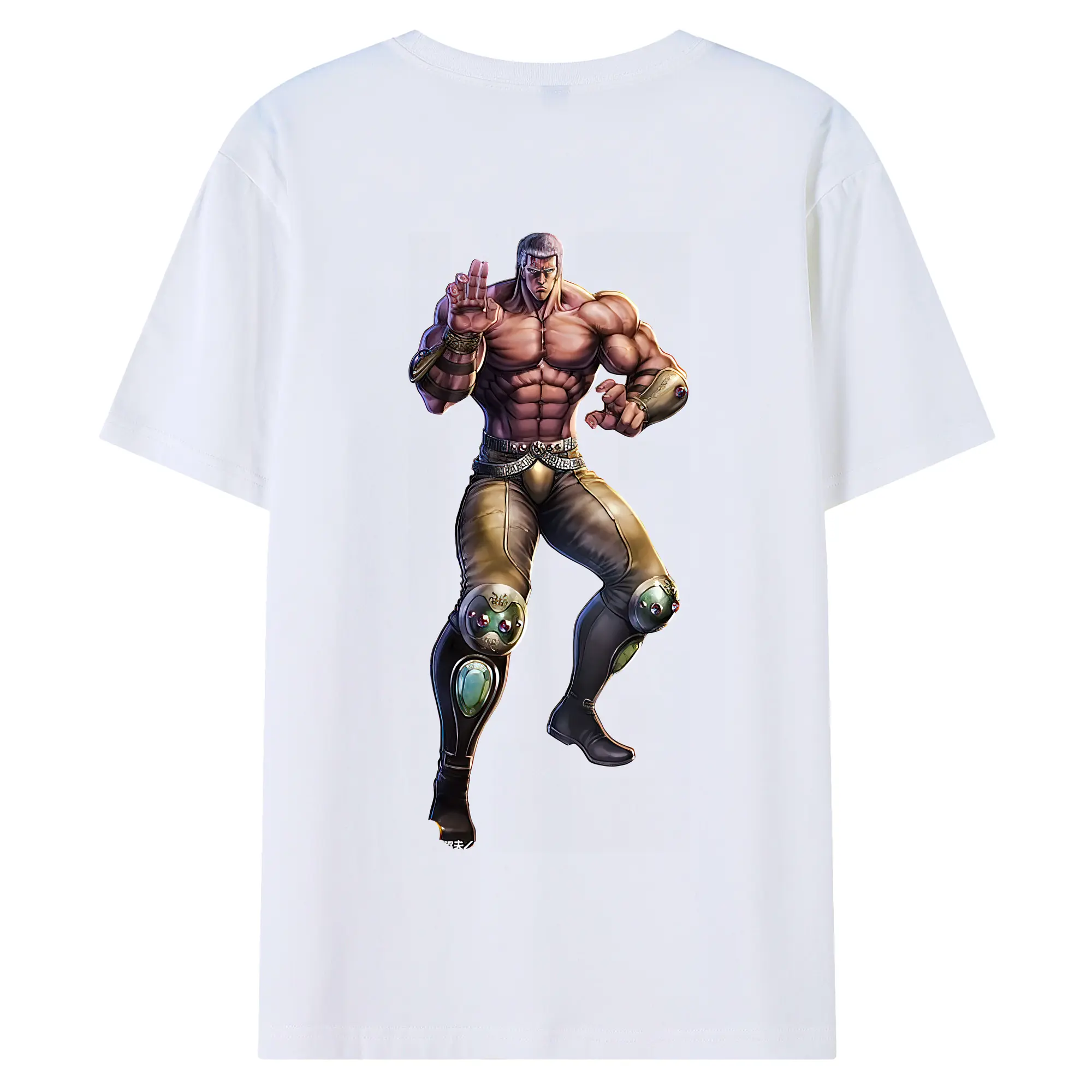 北斗の拳 グッズ,ラオウ - 綿100％ 半袖Tシャツ ・ バックプリント ・ 快適 通気性 ・ 日常使い 散歩 スポーツ用