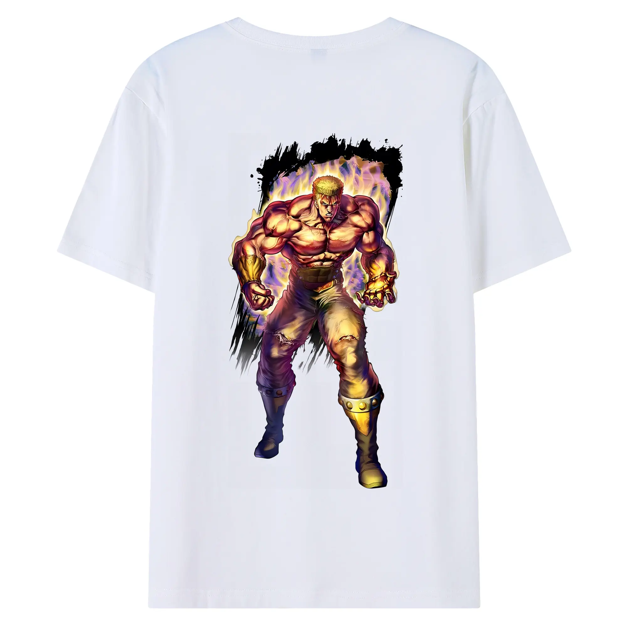 北斗の拳 グッズ,ラオウ - 綿100％ 半袖Tシャツ ・ バックプリント ・ 快適 通気性 ・ 日常使い 散歩 スポーツ用