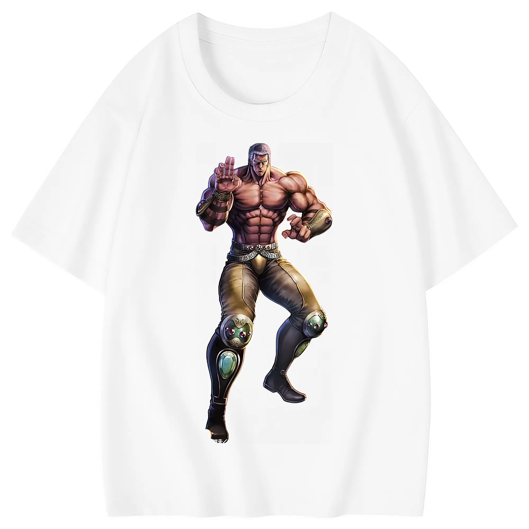 北斗の拳 グッズ,ラオウ - 綿100％ キッズTシャツ ・ フロントプリント ・ 快適 通気性 ・ スポーツ カジュアル 散歩用